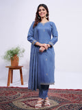 Fully Stiched Rayon Embroidered Kurti Pant Dupatta