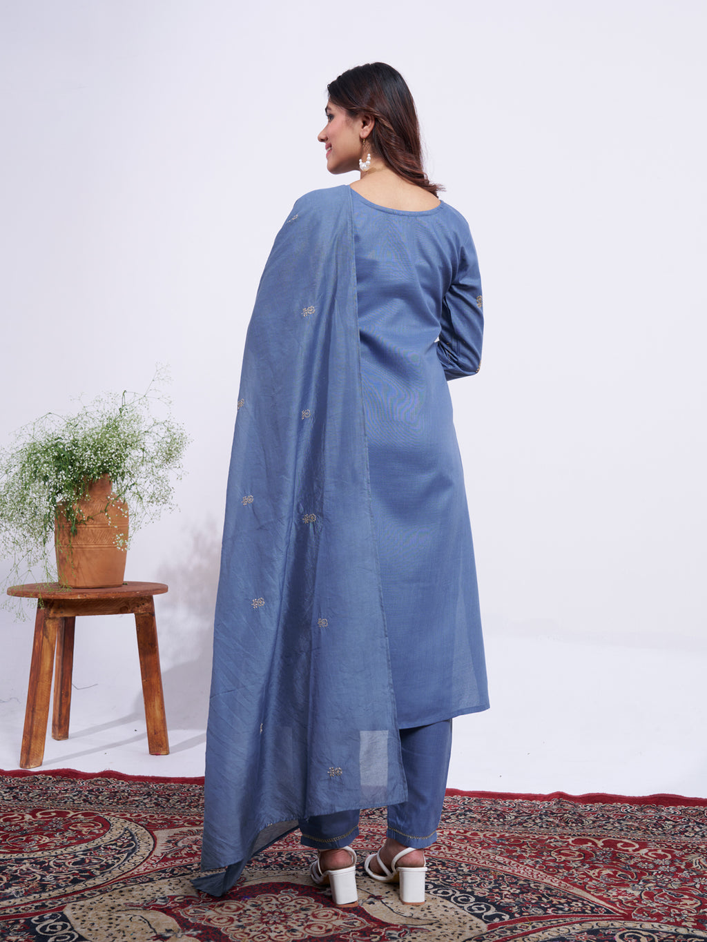 Fully Stiched Rayon Embroidered Kurti Pant Dupatta