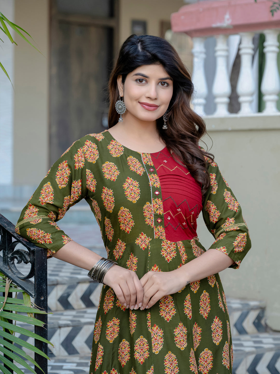 Fully Stiched Rayon A-Line Kurta
