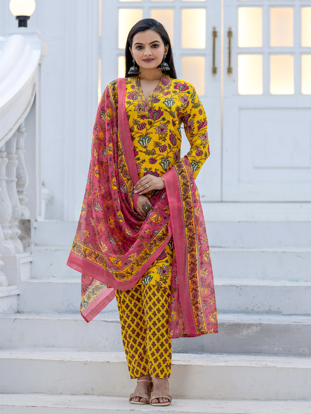 Fully Stiched Rayon Kurti Pant Dupatta