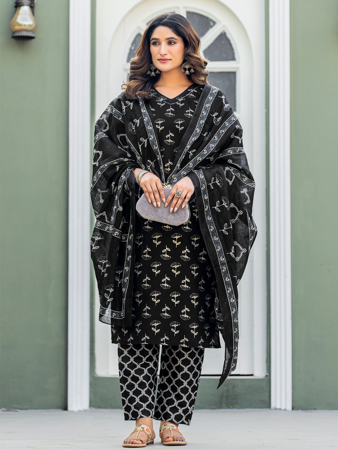 Fully Stiched Cotton  Kurti Pant Dupatta