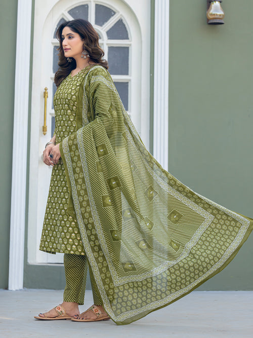 Fully Stiched Cotton  Kurti Pant Dupatta
