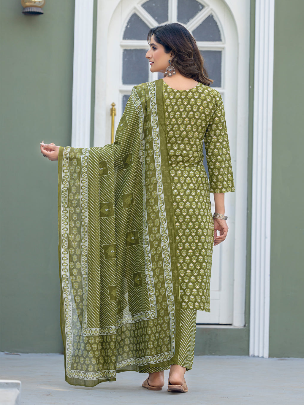 Fully Stiched Cotton  Kurti Pant Dupatta