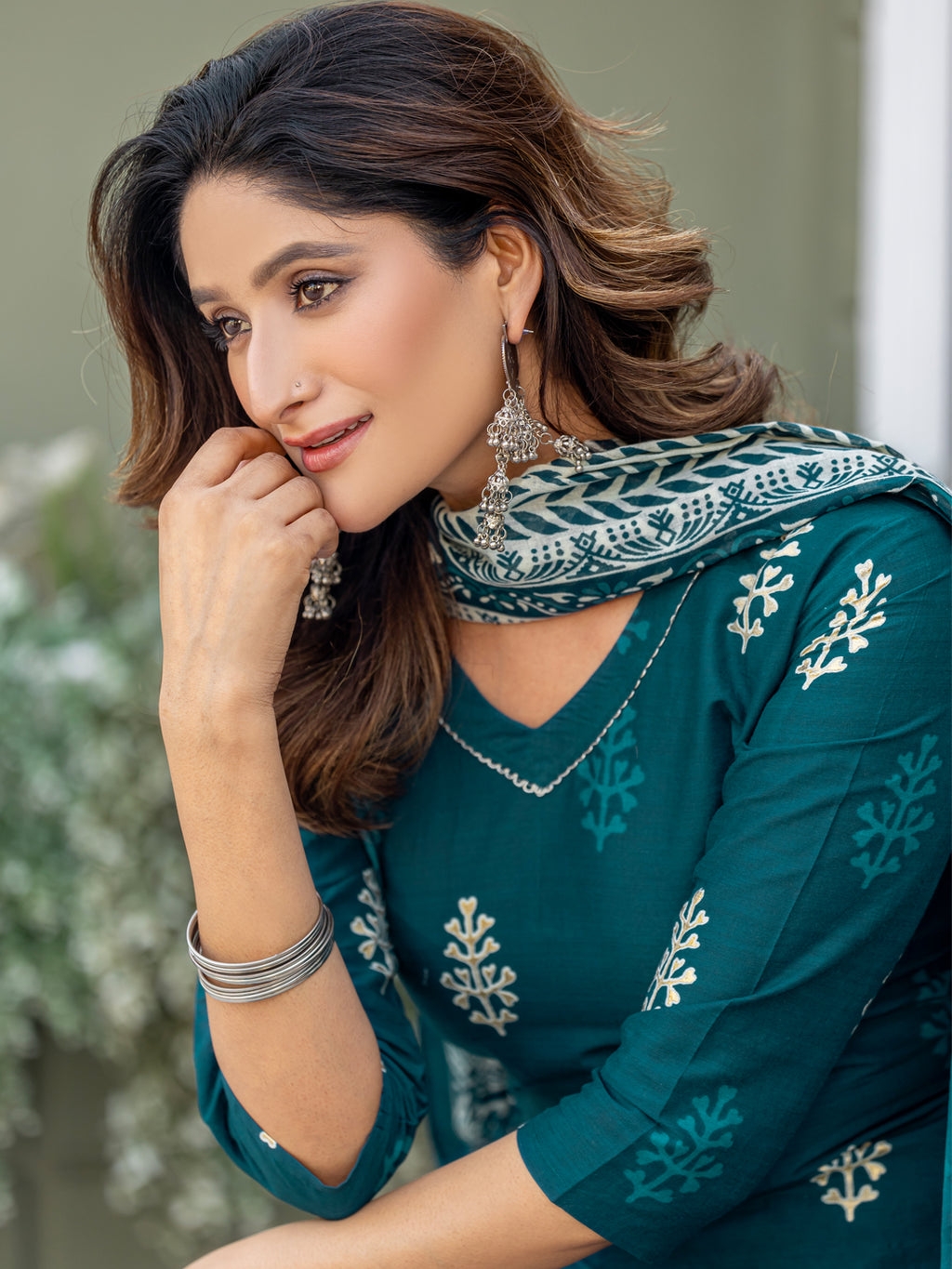 Fully Stiched Cotton  Kurti Pant Dupatta