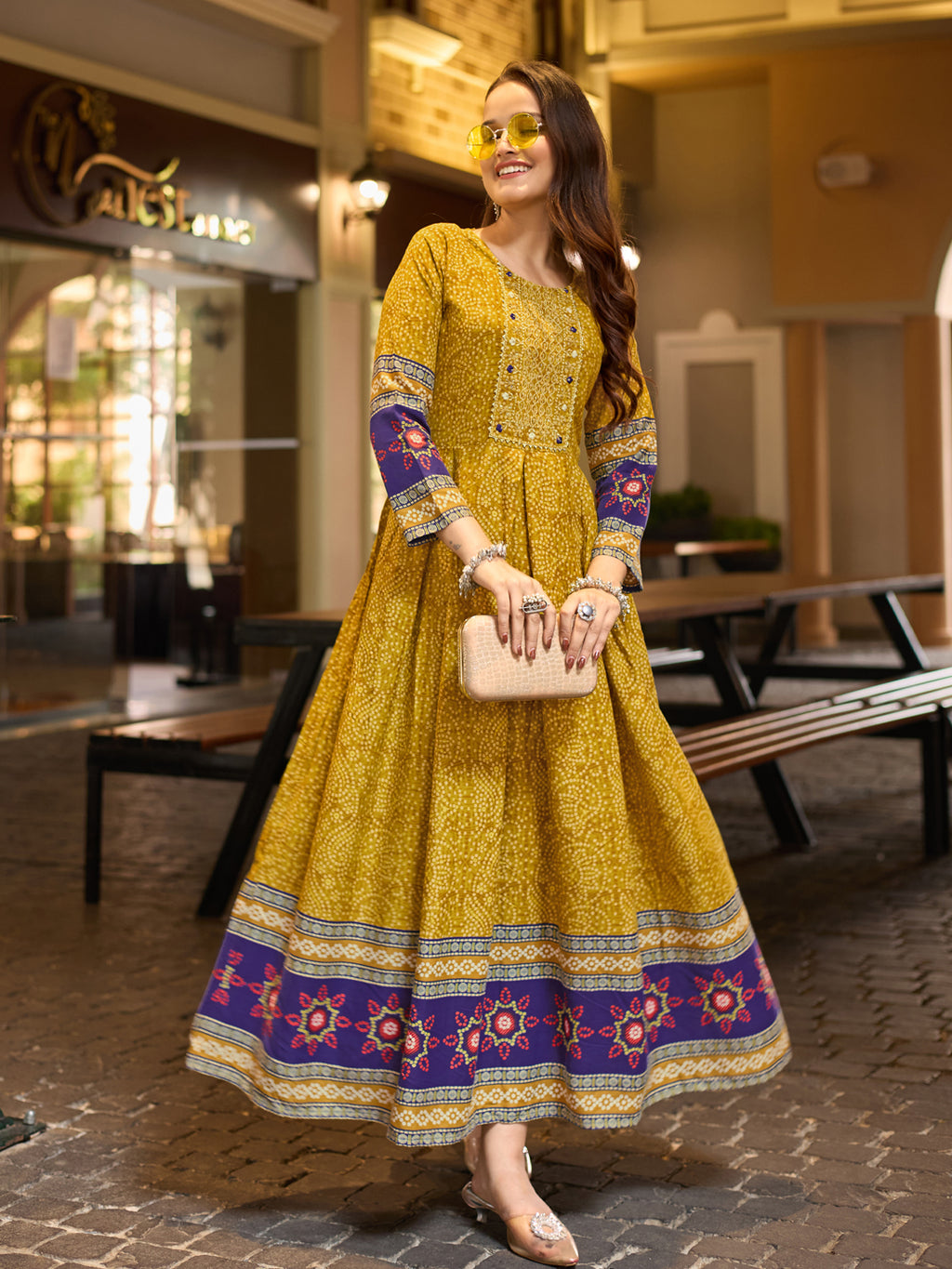 Fully Stiched Rayon Anarkali Gown