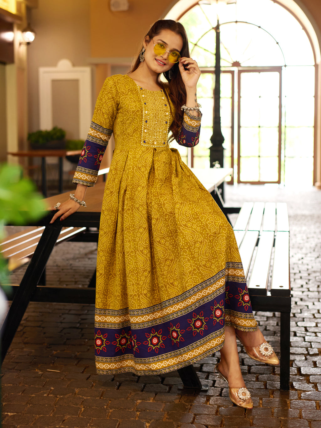 Fully Stiched Rayon Anarkali Gown