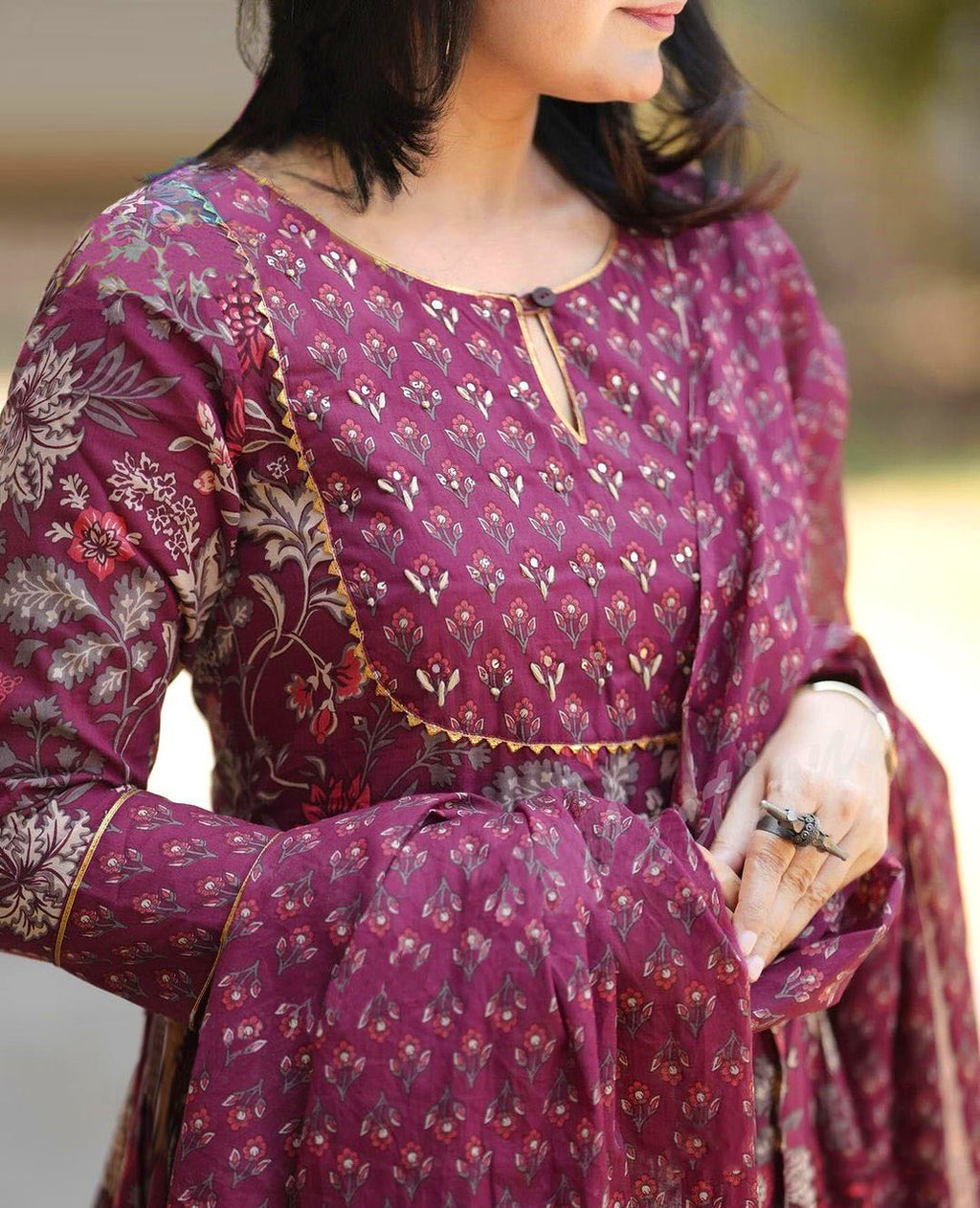 Fully Stiched Rayon Printed Kurti Pant Dupatta