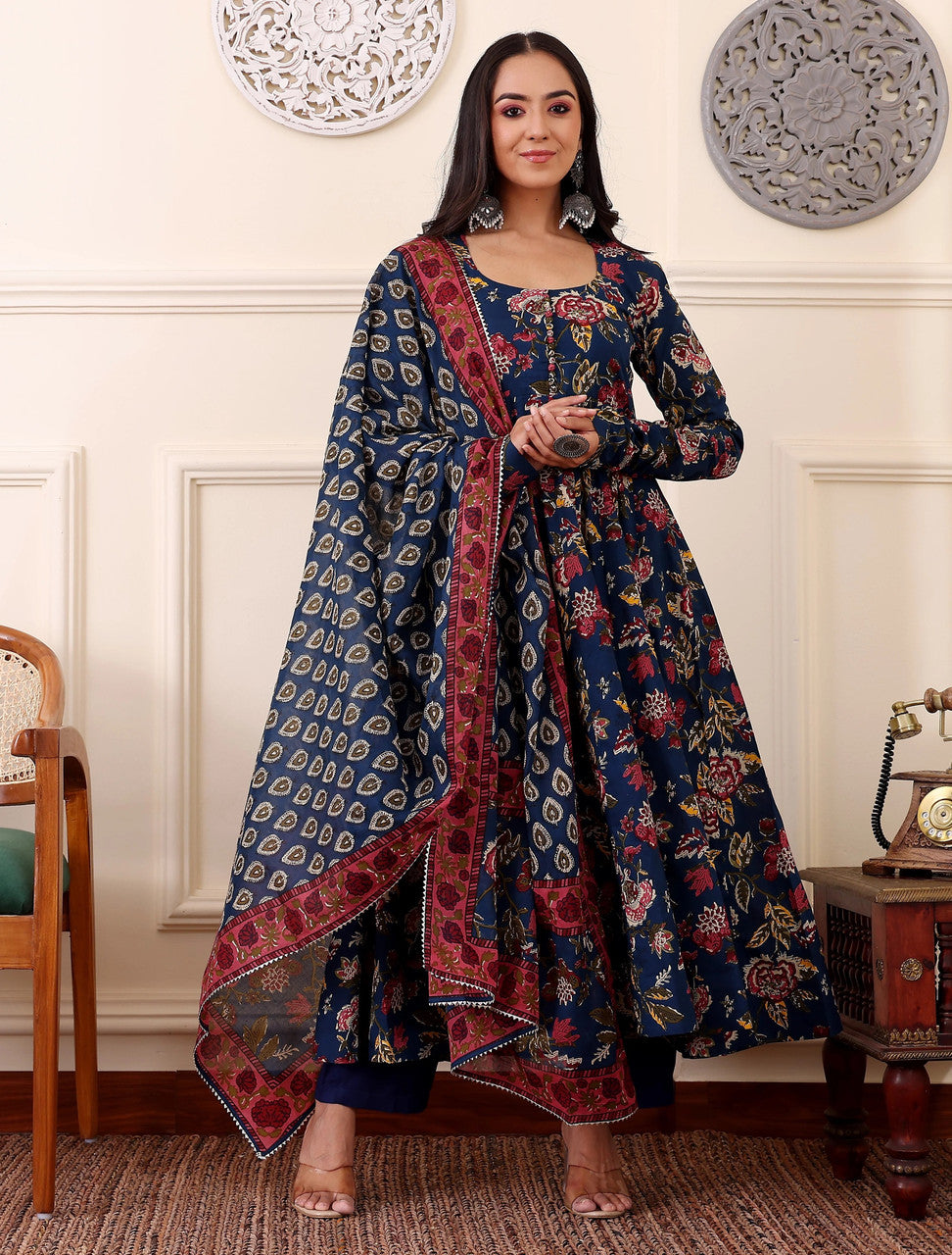 Fully Stiched Rayon Printed Kurti Pant Dupatta