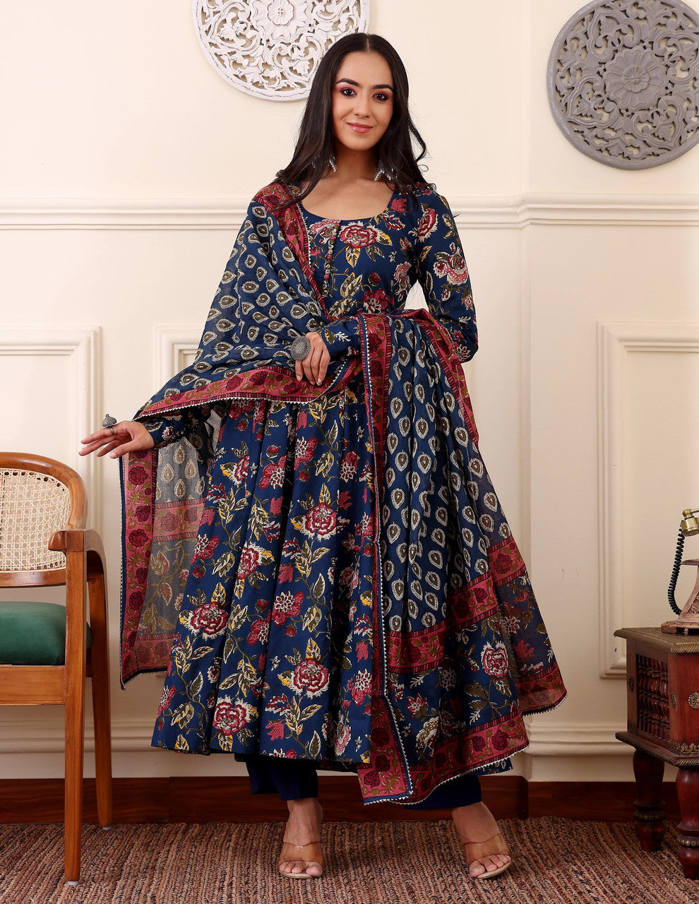 Fully Stiched Rayon Printed Kurti Pant Dupatta