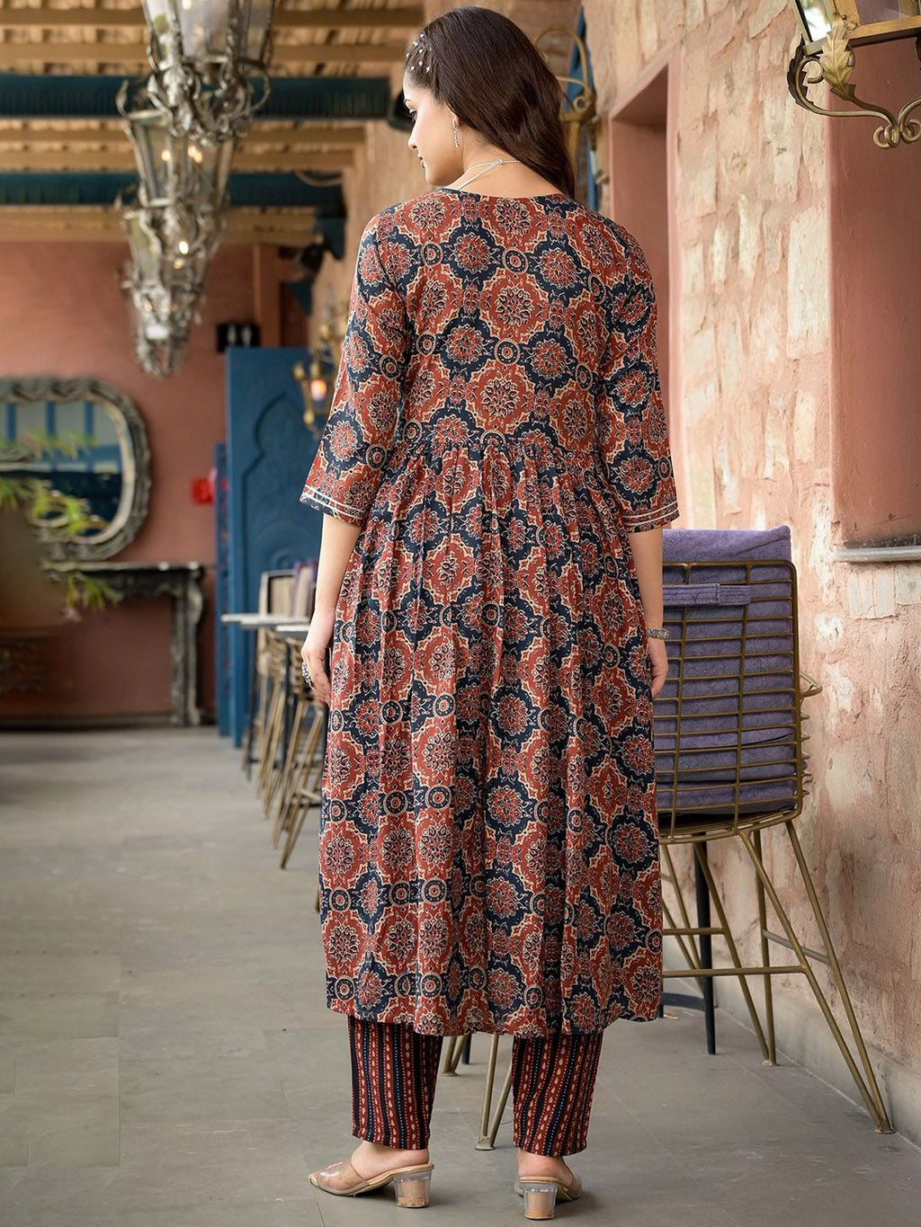 Fully Stiched Rayon Printed Kurti Pant Dupatta