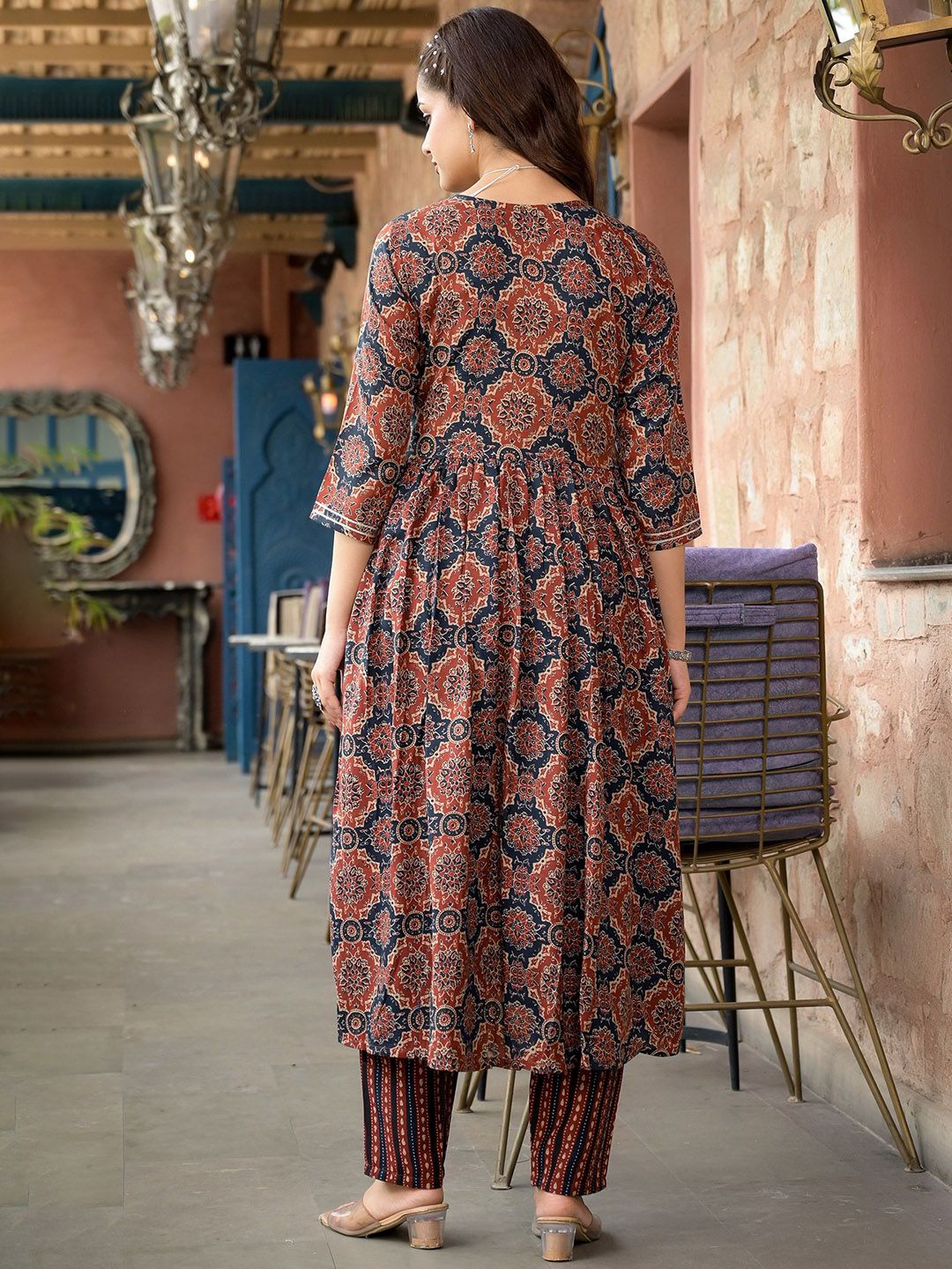 Fully Stiched Rayon Printed Kurti Pant Dupatta