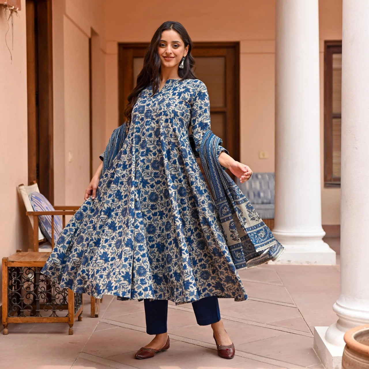 Fully Stiched Rayon Printed Kurti Pant Dupatta