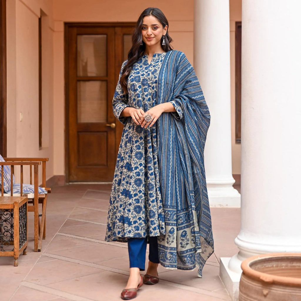 Fully Stiched Rayon Printed Kurti Pant Dupatta