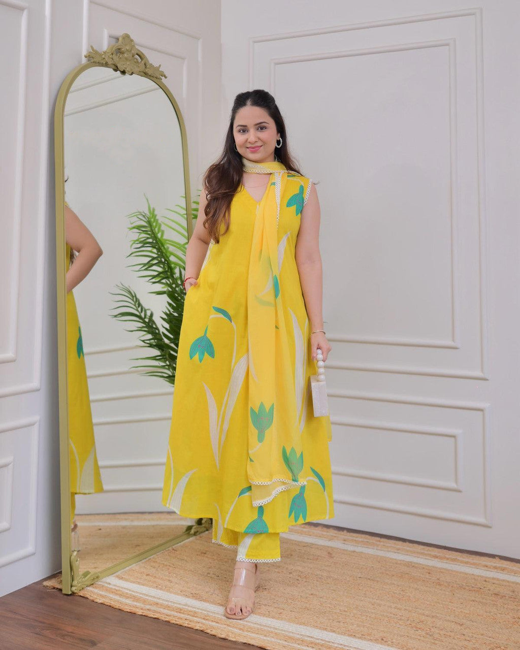 Fully Stiched Rayon Printed Kurti Pant Dupatta