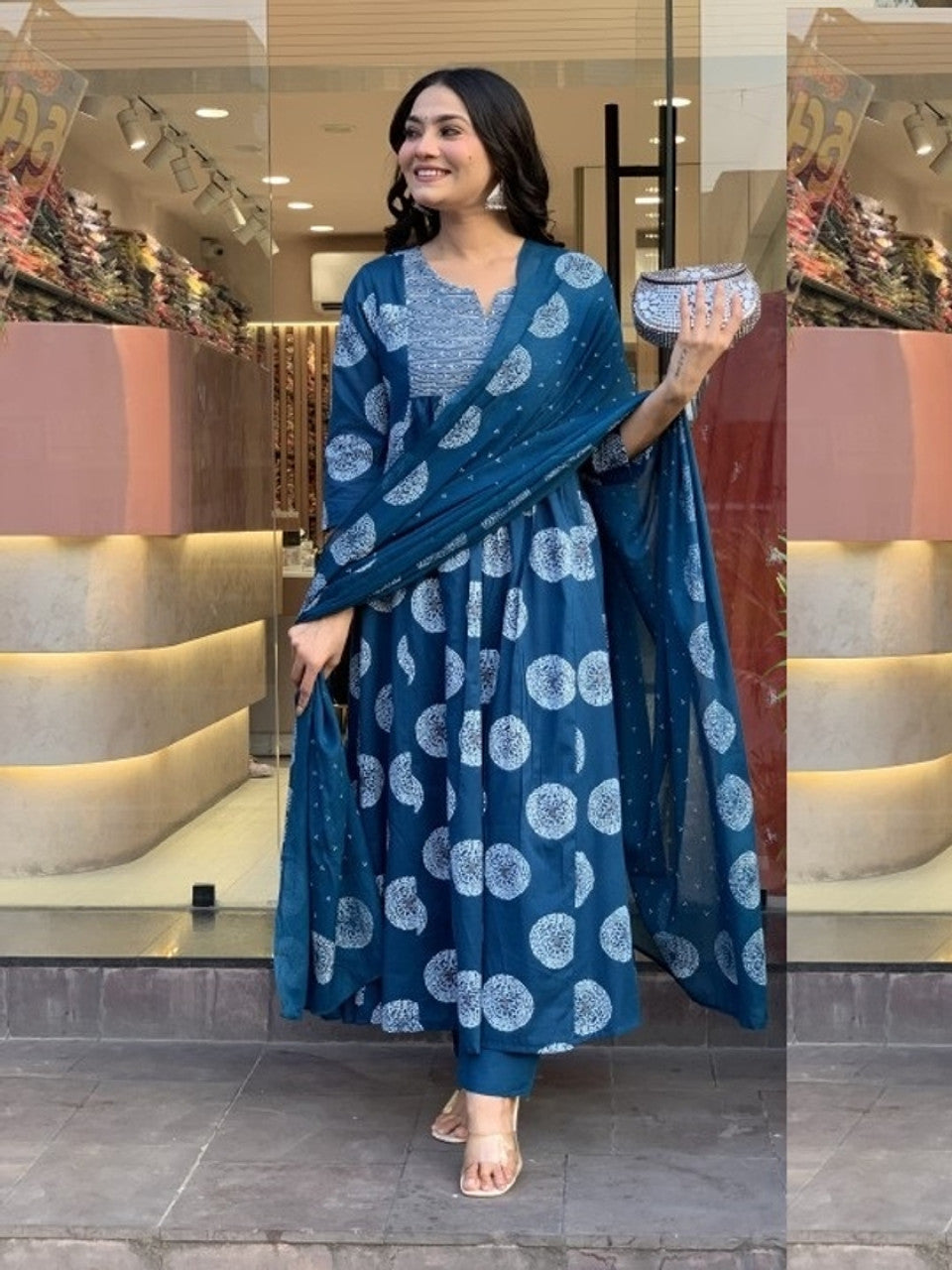 Fully Stiched Rayon Printed Kurti Pant Dupatta
