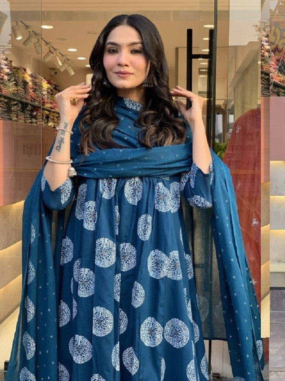 Fully Stiched Rayon Printed Kurti Pant Dupatta