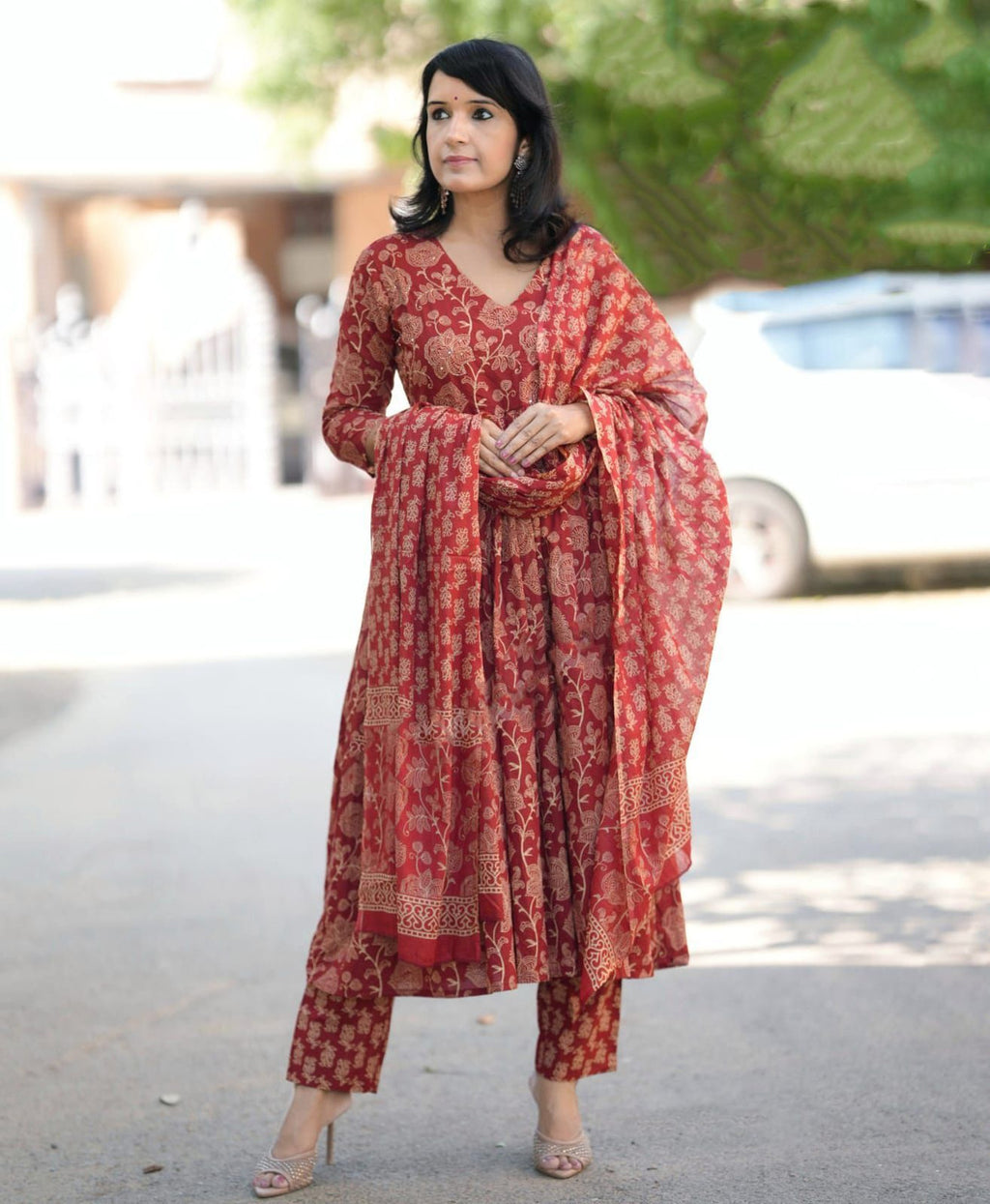 Fully Stiched Rayon Printed Kurti Pant Dupatta
