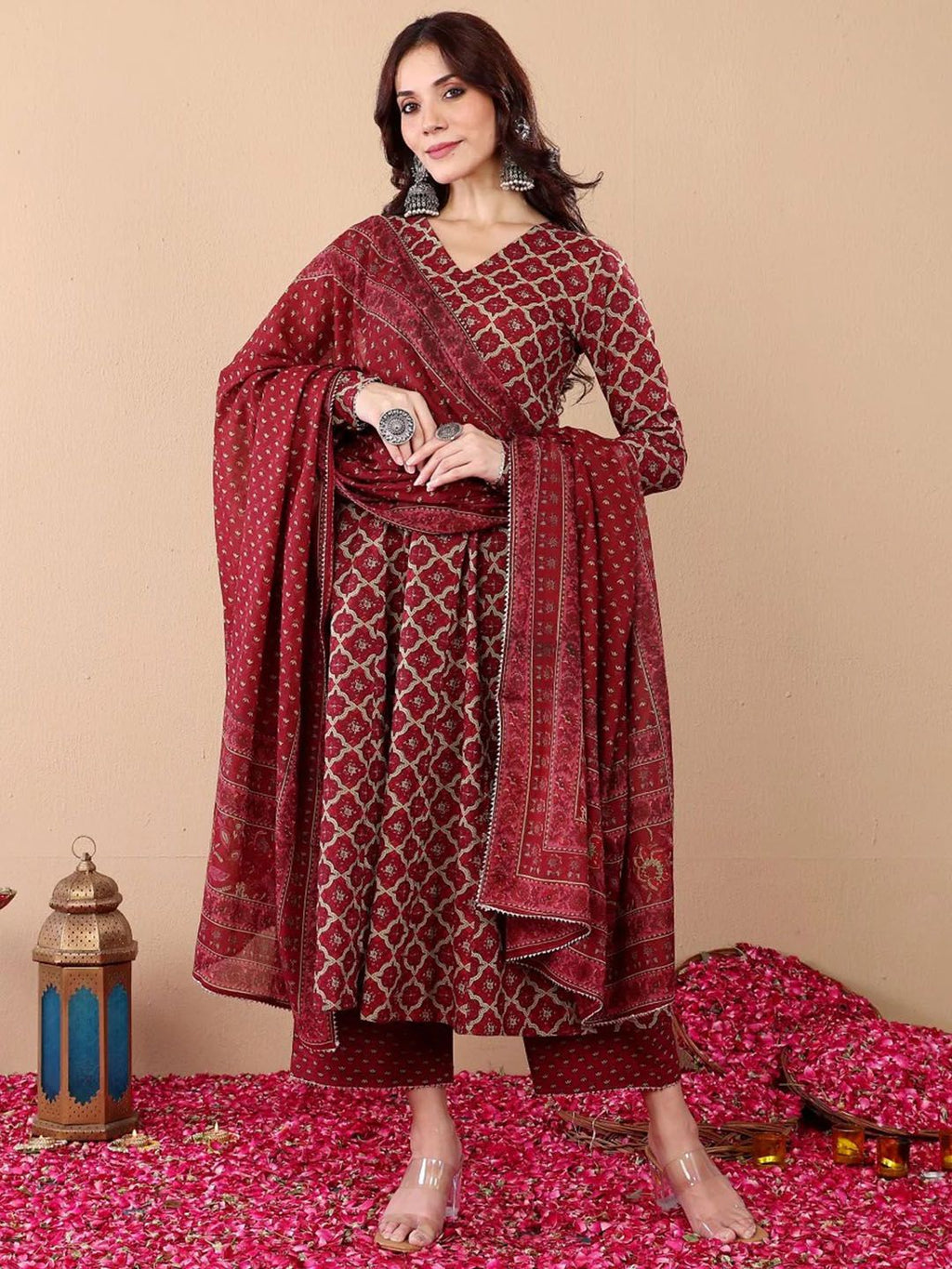 Fully Stiched Rayon Printed Kurti Pant Dupatta