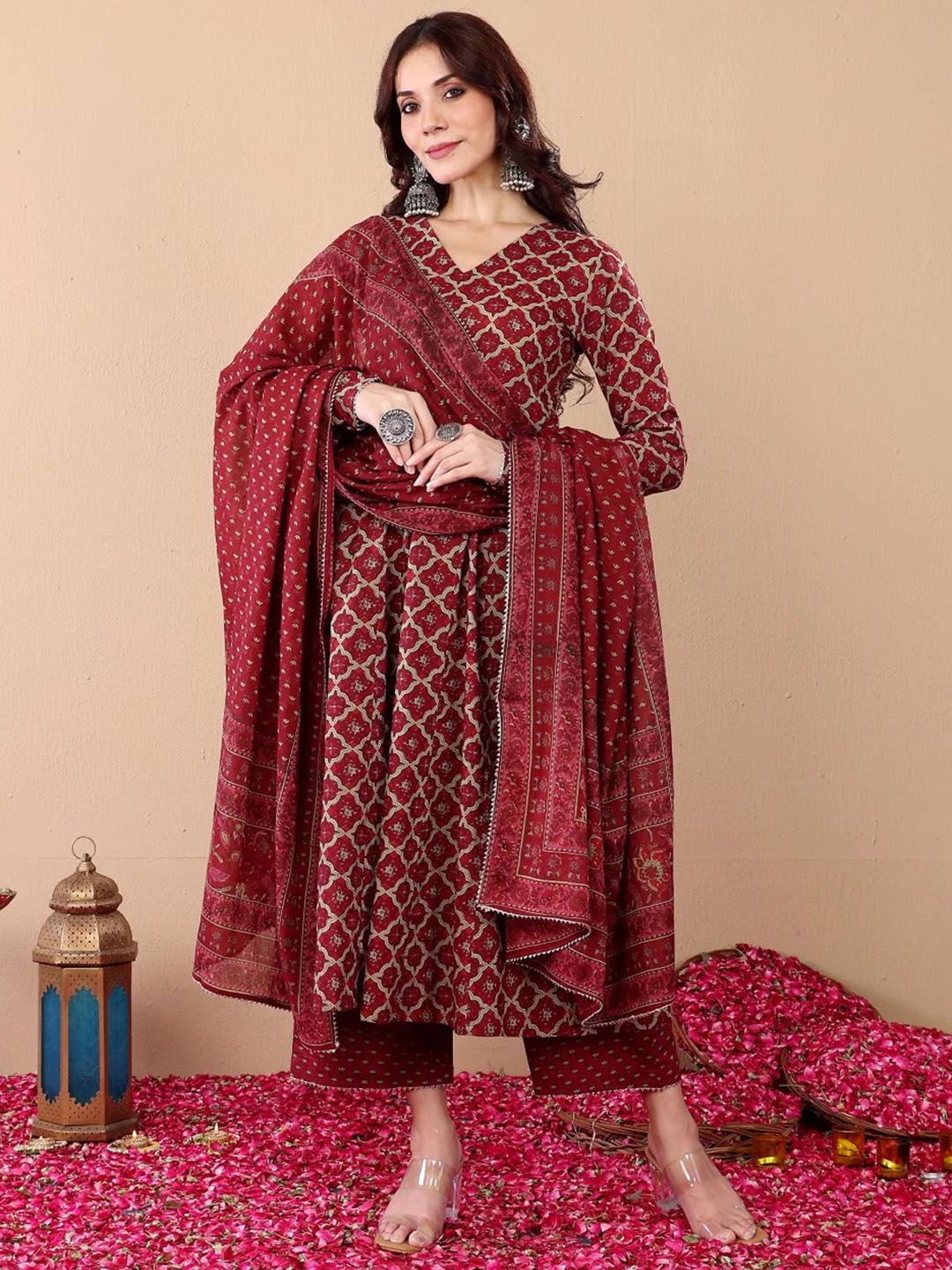 Fully Stiched Rayon Printed Kurti Pant Dupatta