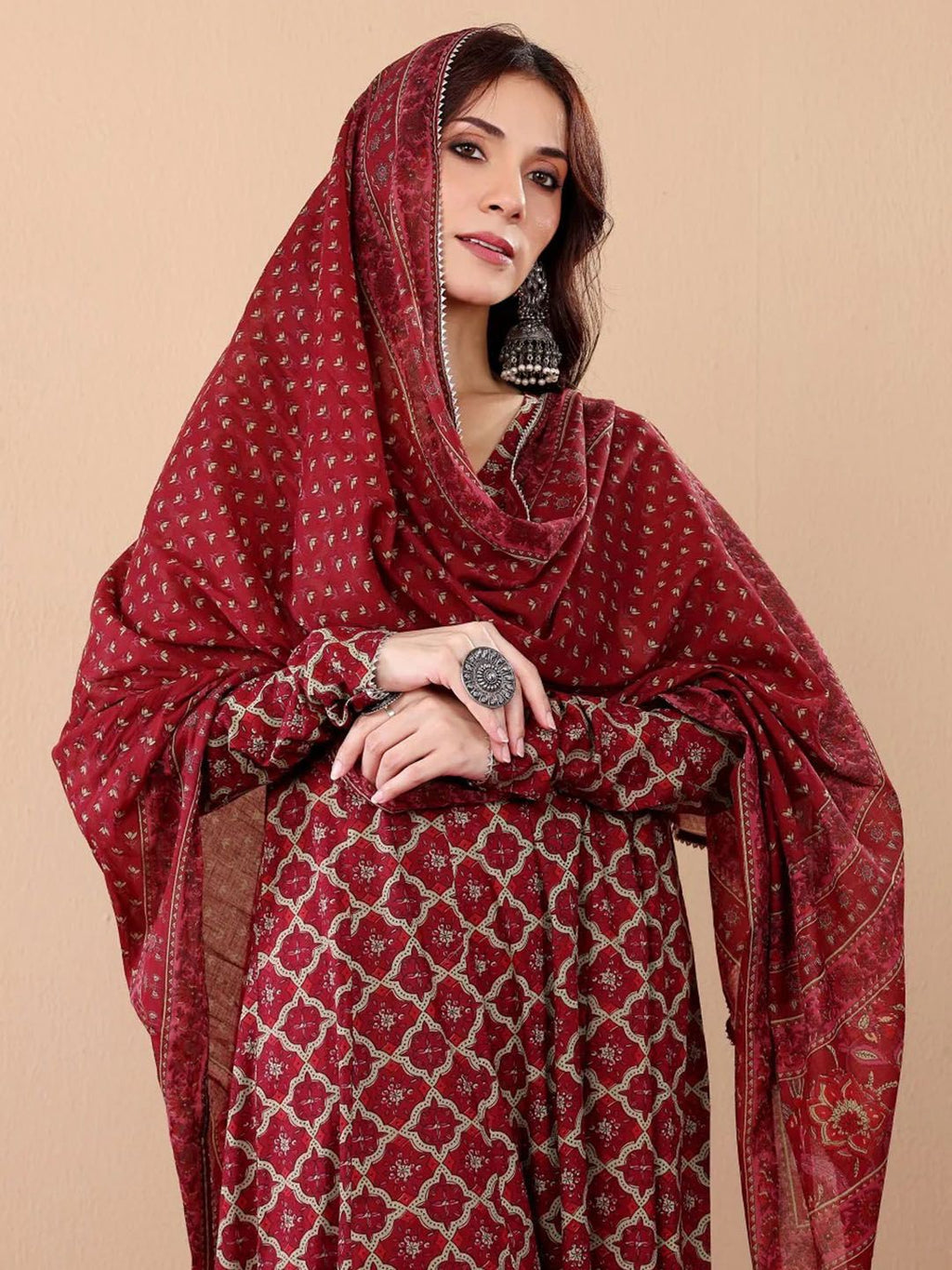 Fully Stiched Rayon Printed Kurti Pant Dupatta