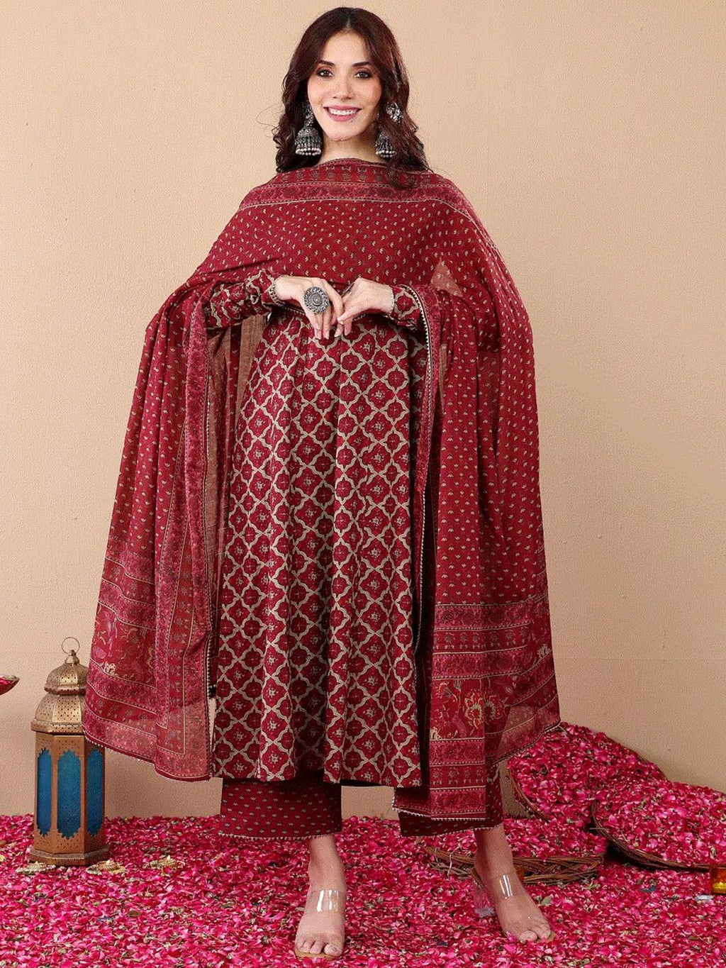 Fully Stiched Rayon Printed Kurti Pant Dupatta