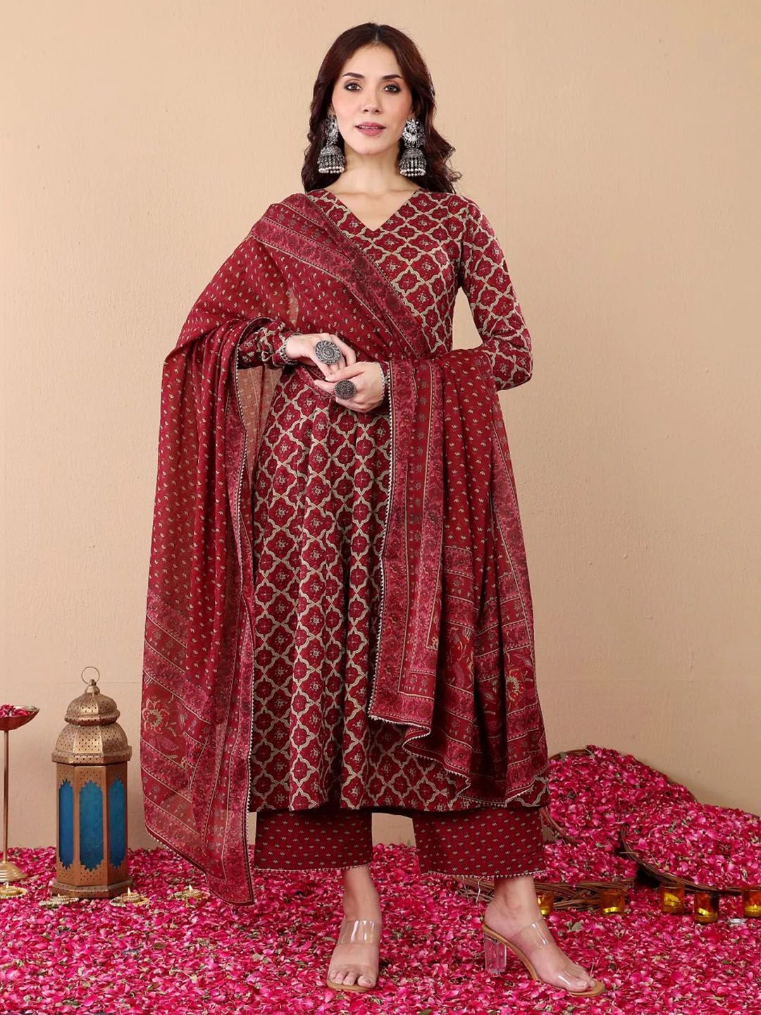 Fully Stiched Rayon Printed Kurti Pant Dupatta
