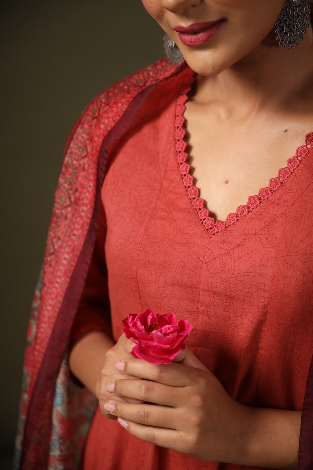 Fully Stiched Rayon Printed Kurti Pant Dupatta