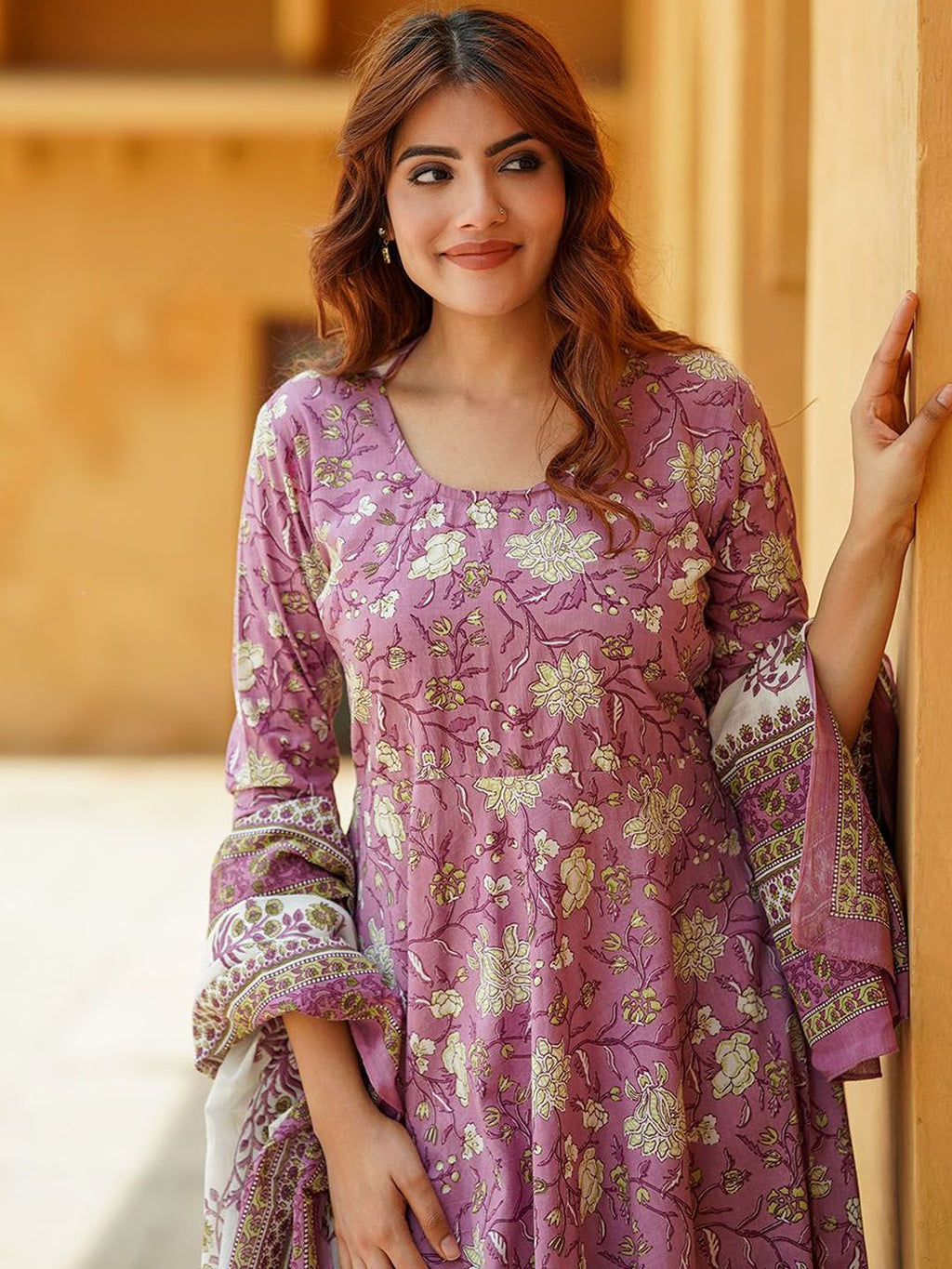 Fully Stiched Rayon Printed Kurti Pant Dupatta