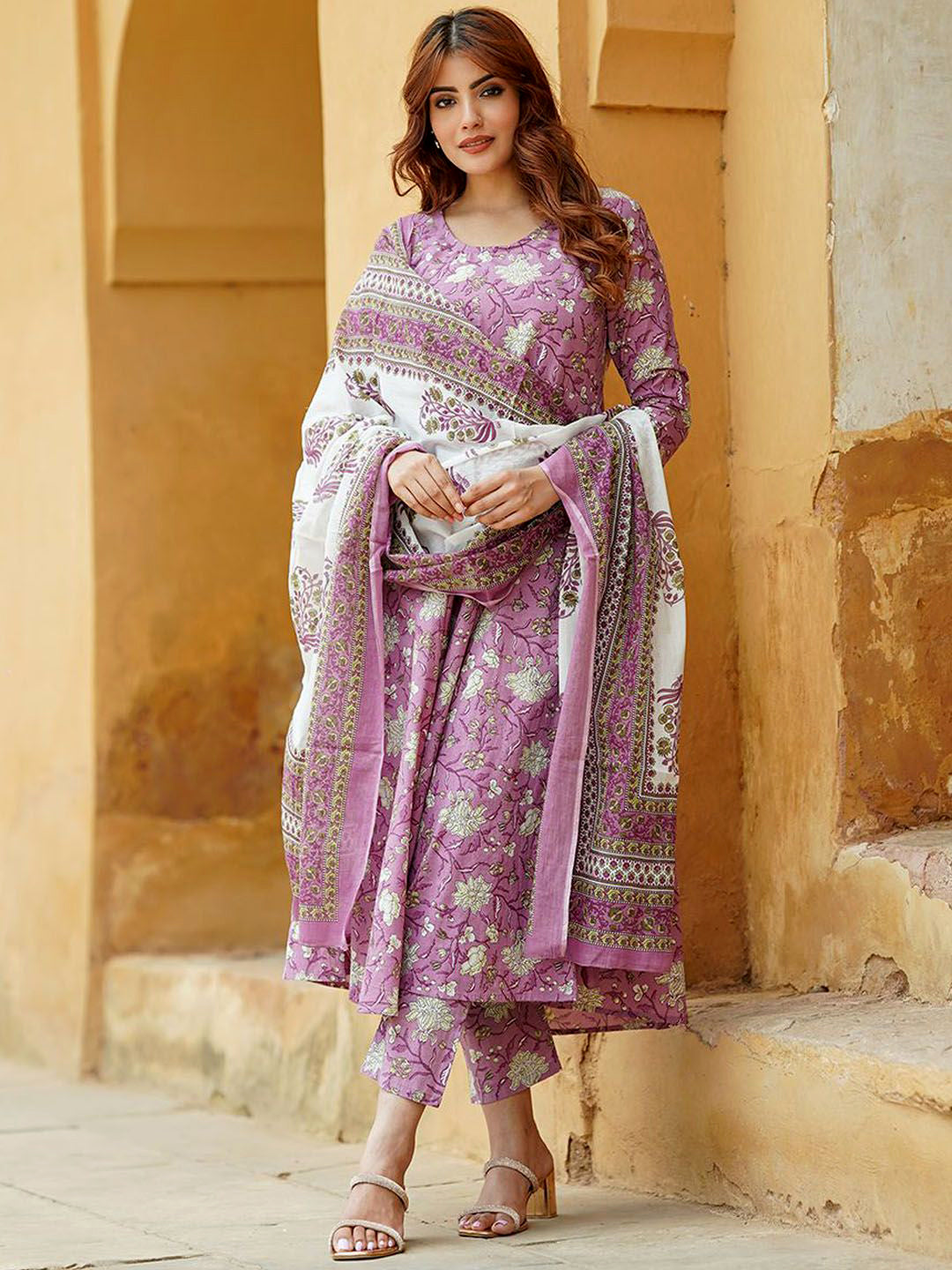 Fully Stiched Rayon Printed Kurti Pant Dupatta