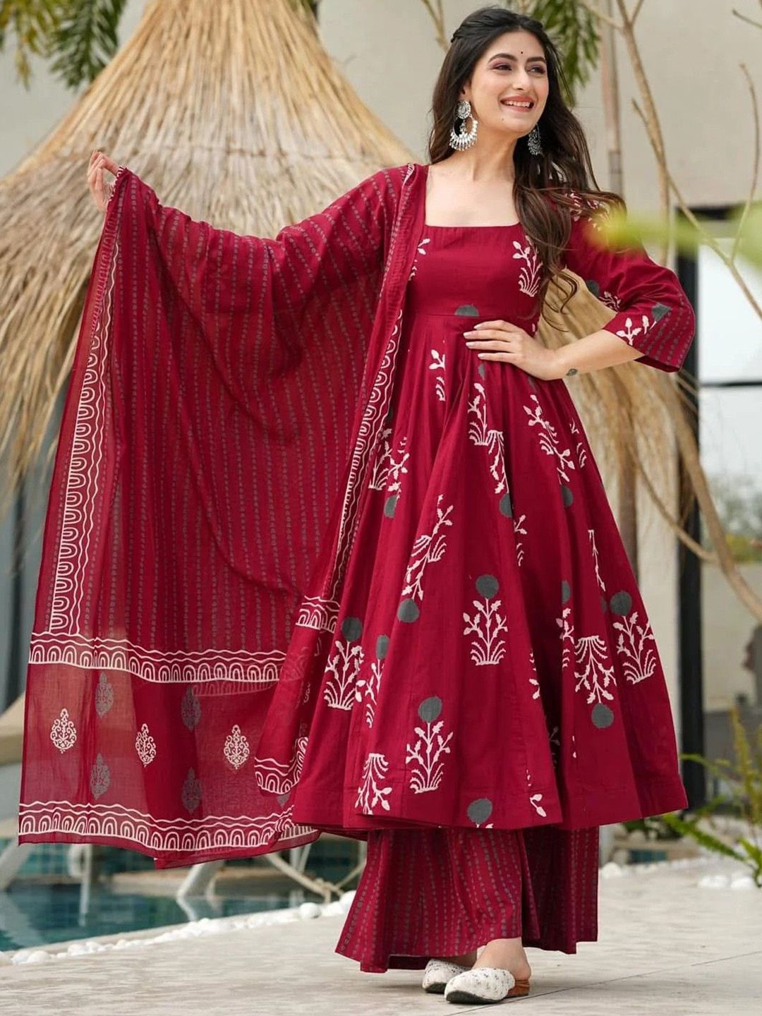 Fully Stiched Rayon Printed Kurti Pant Dupatta