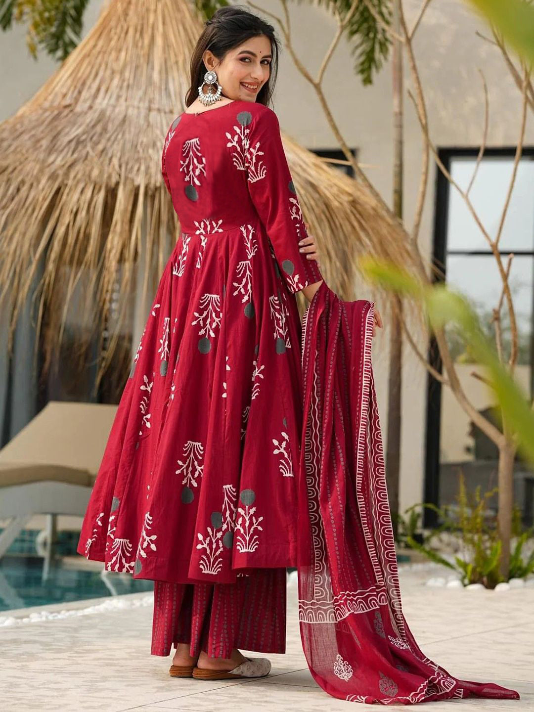 Fully Stiched Rayon Printed Kurti Pant Dupatta