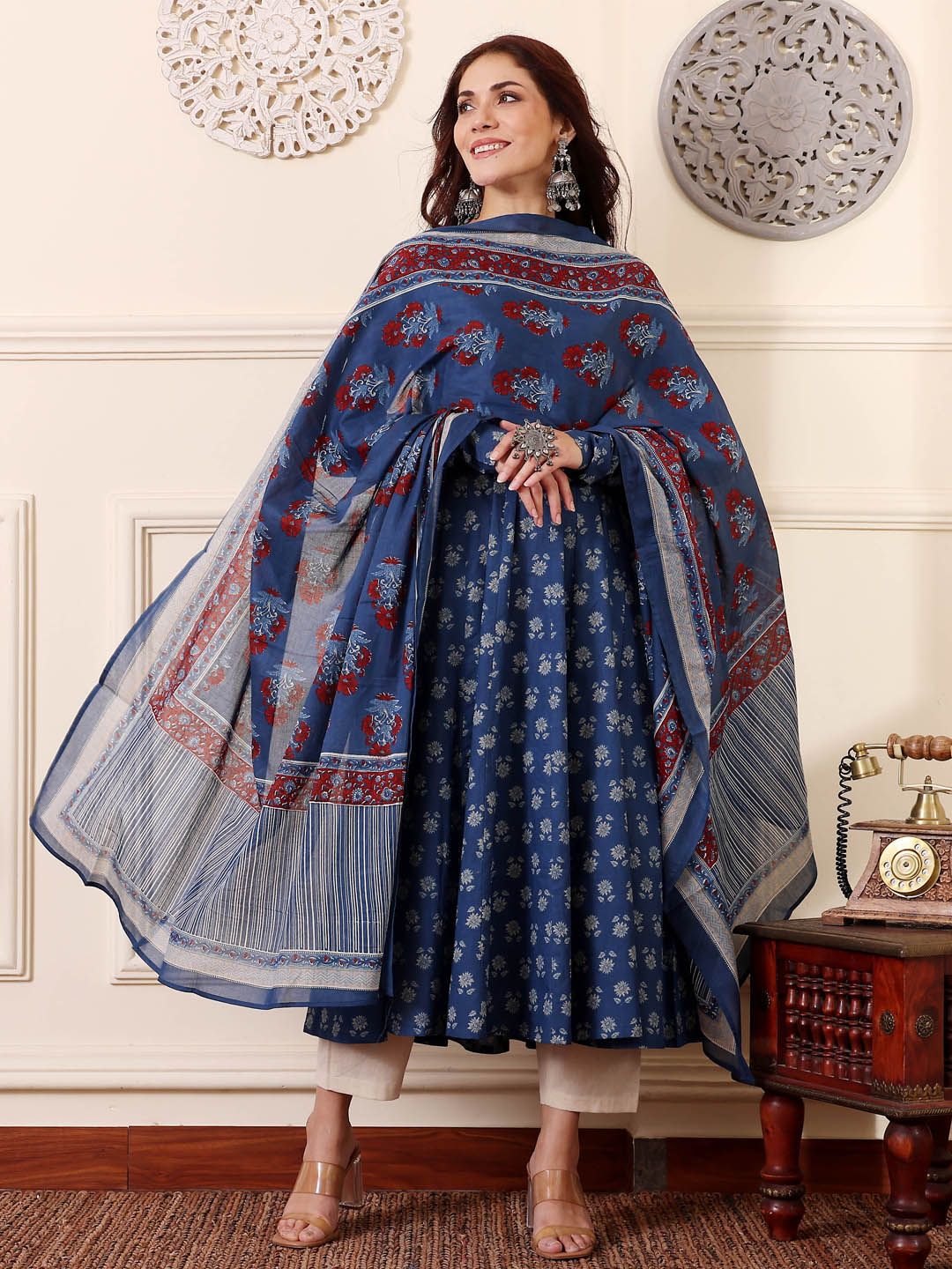 Fully Stiched Rayon Printed Kurti Pant Dupatta