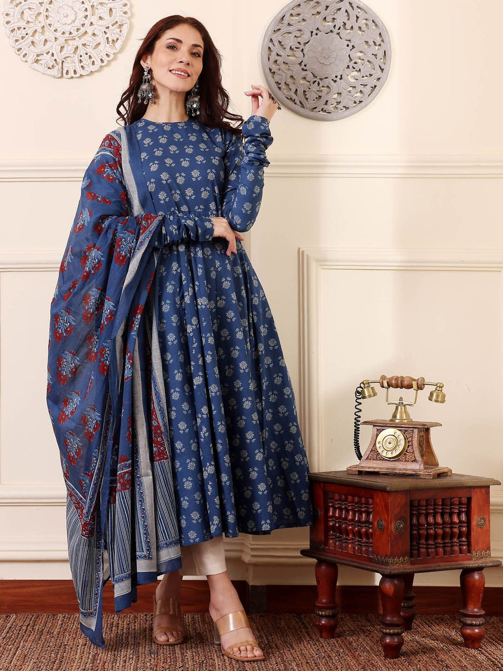 Fully Stiched Rayon Printed Kurti Pant Dupatta
