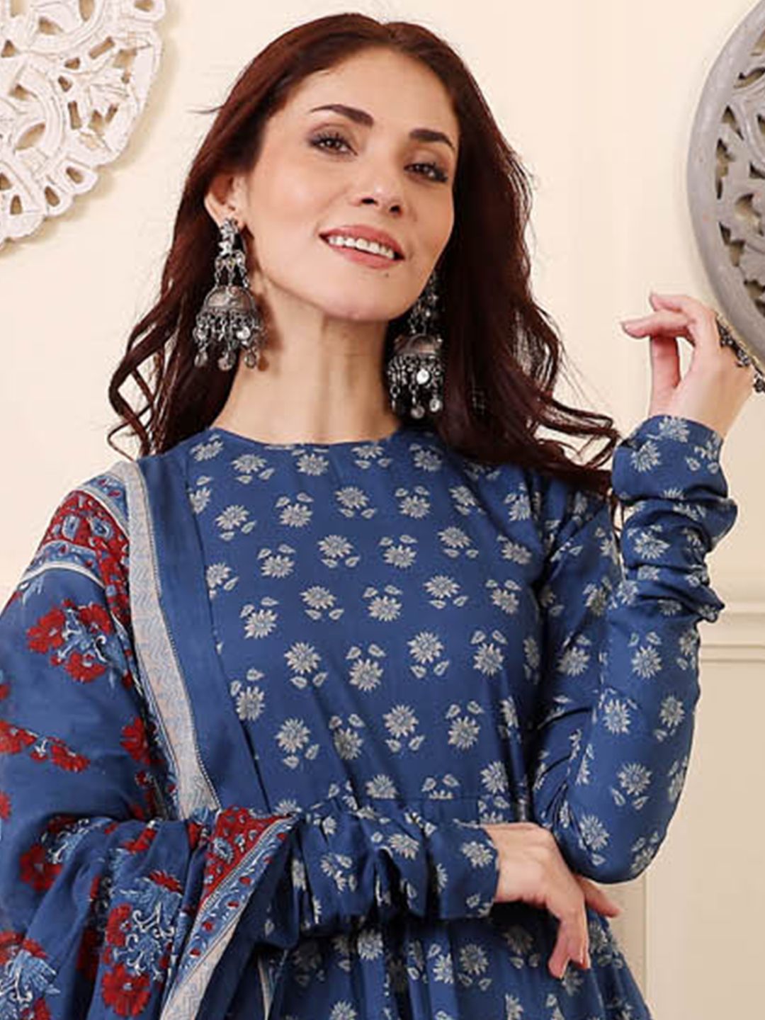 Fully Stiched Rayon Printed Kurti Pant Dupatta