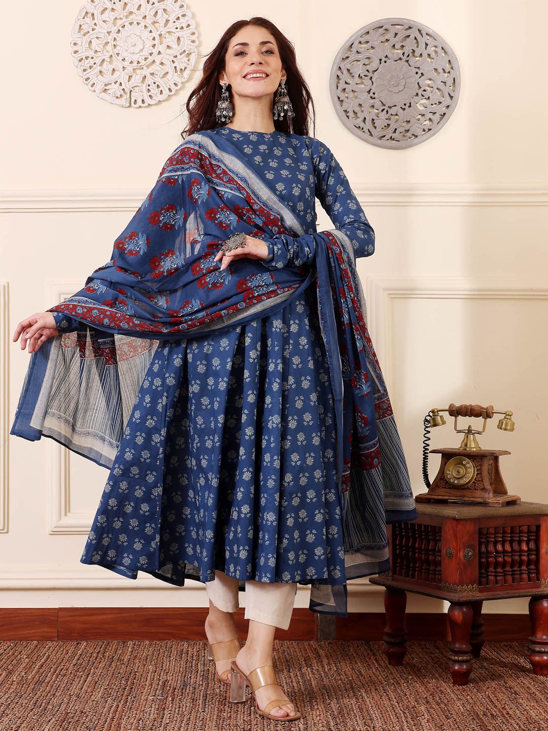 Fully Stiched Rayon Printed Kurti Pant Dupatta