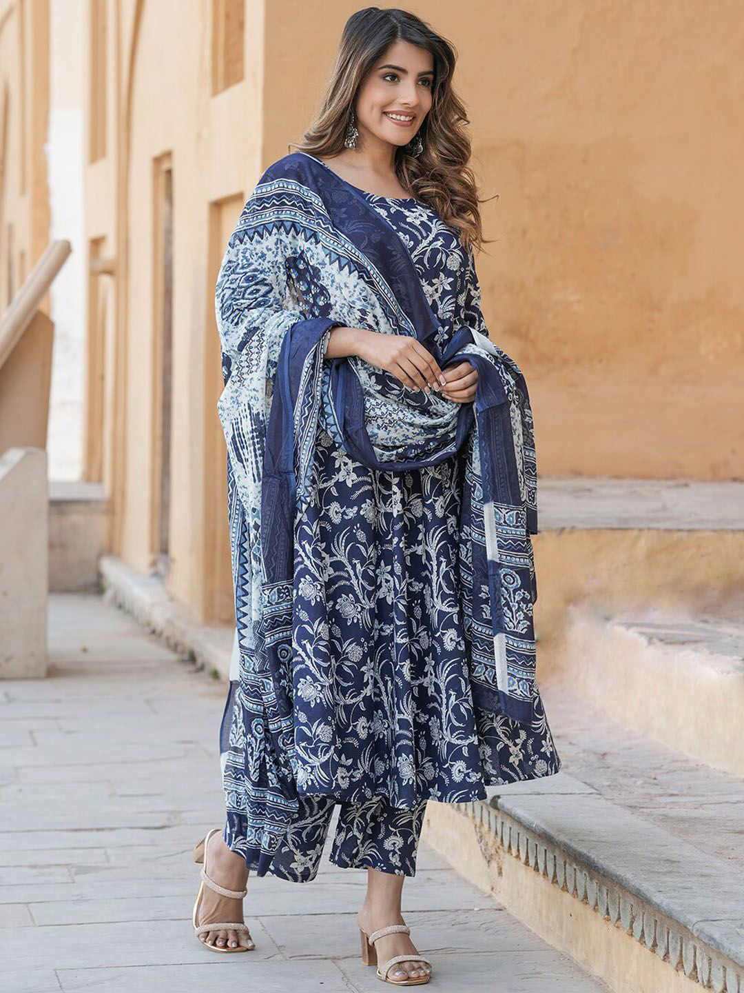 Fully Stiched Rayon Printed Kurti Pant Dupatta
