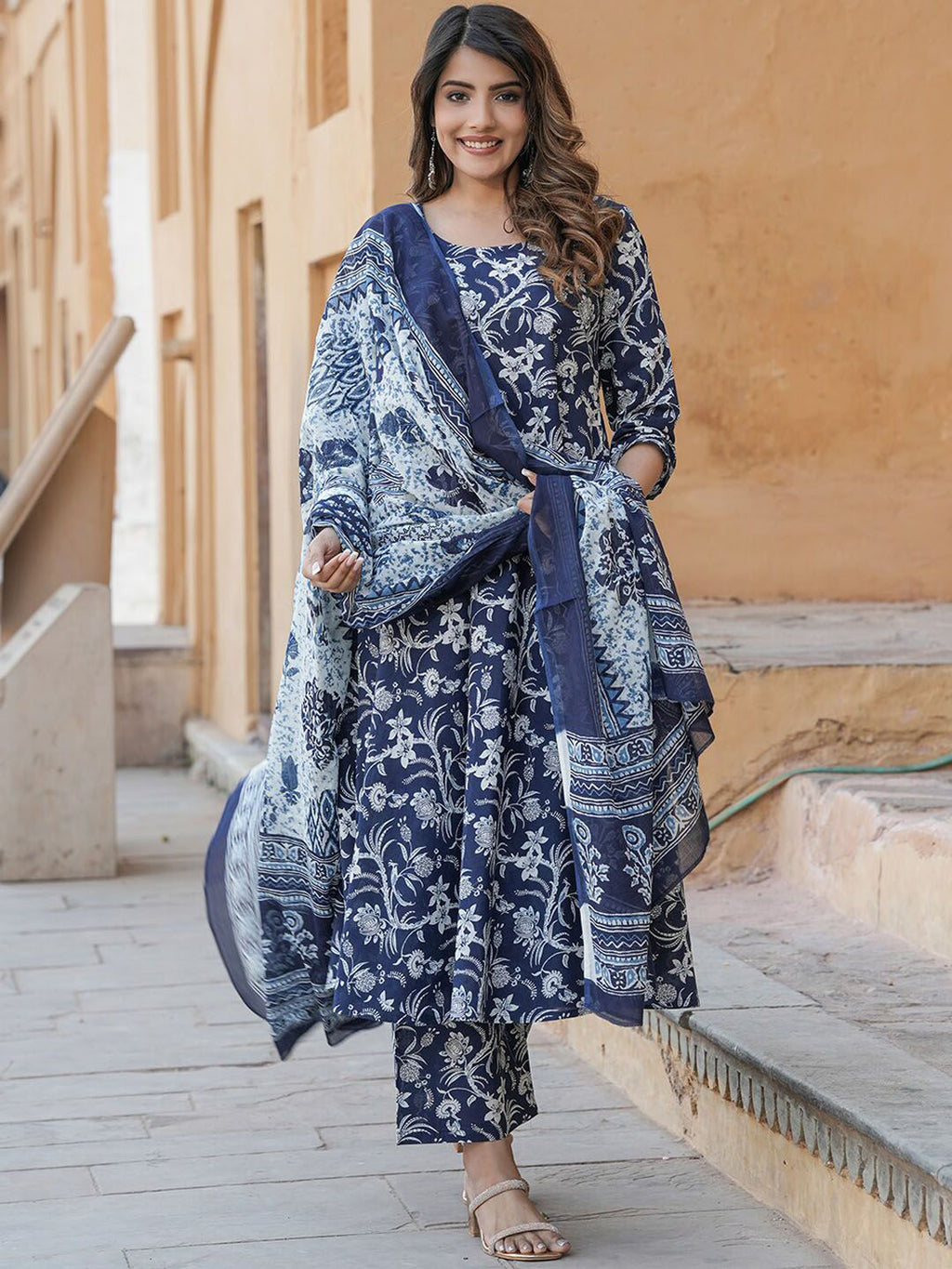 Fully Stiched Rayon Printed Kurti Pant Dupatta