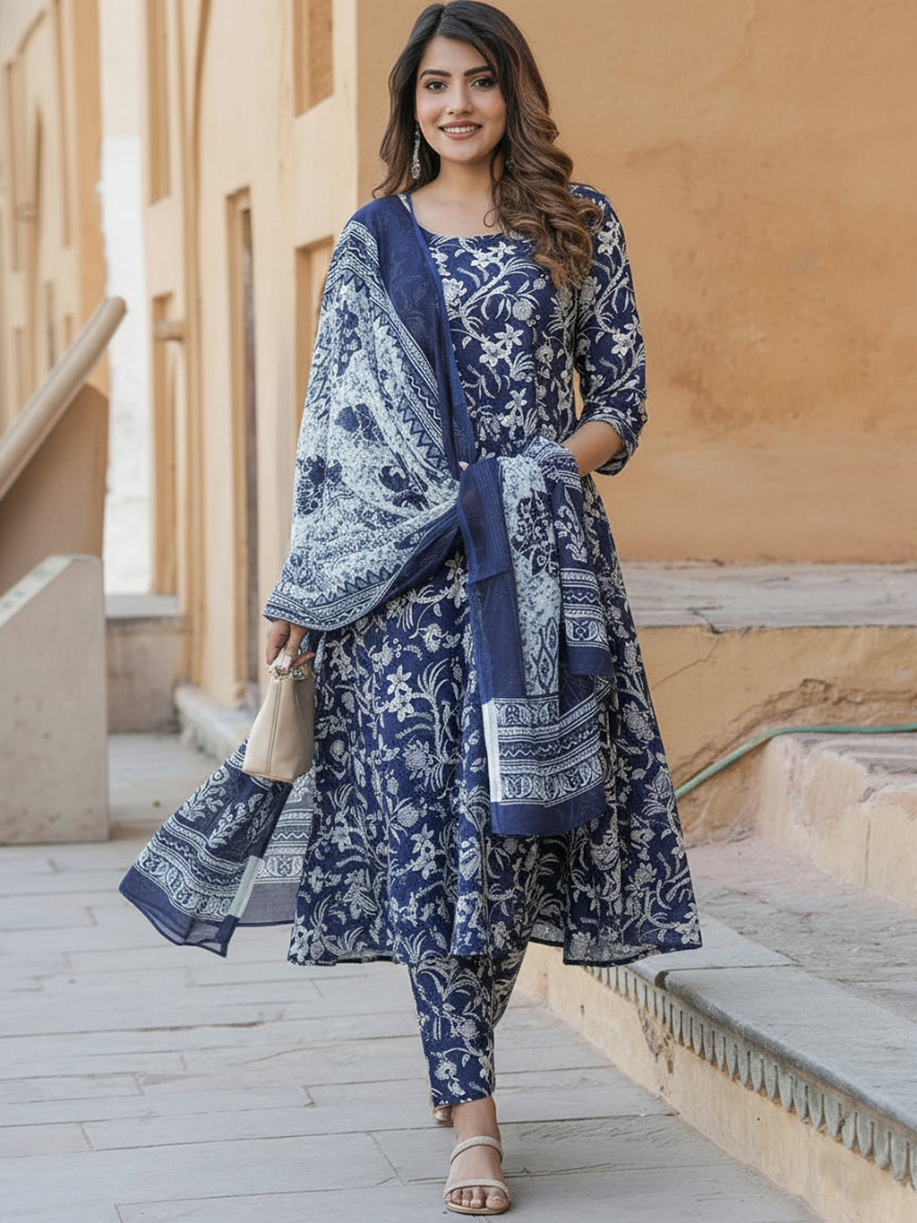 Fully Stiched Rayon Printed Kurti Pant Dupatta