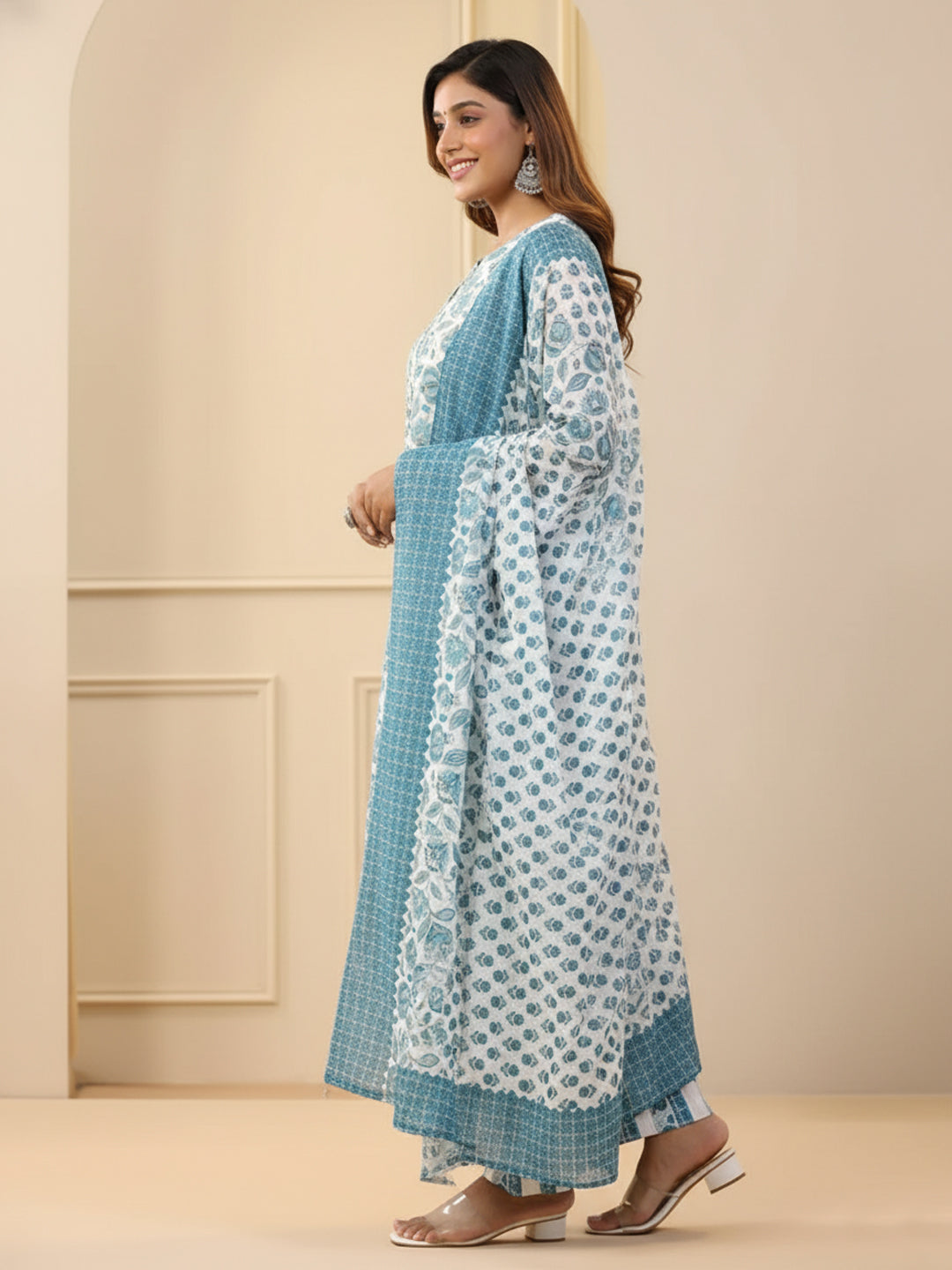 Fully Stiched Rayon Printed Kurti Pant Dupatta