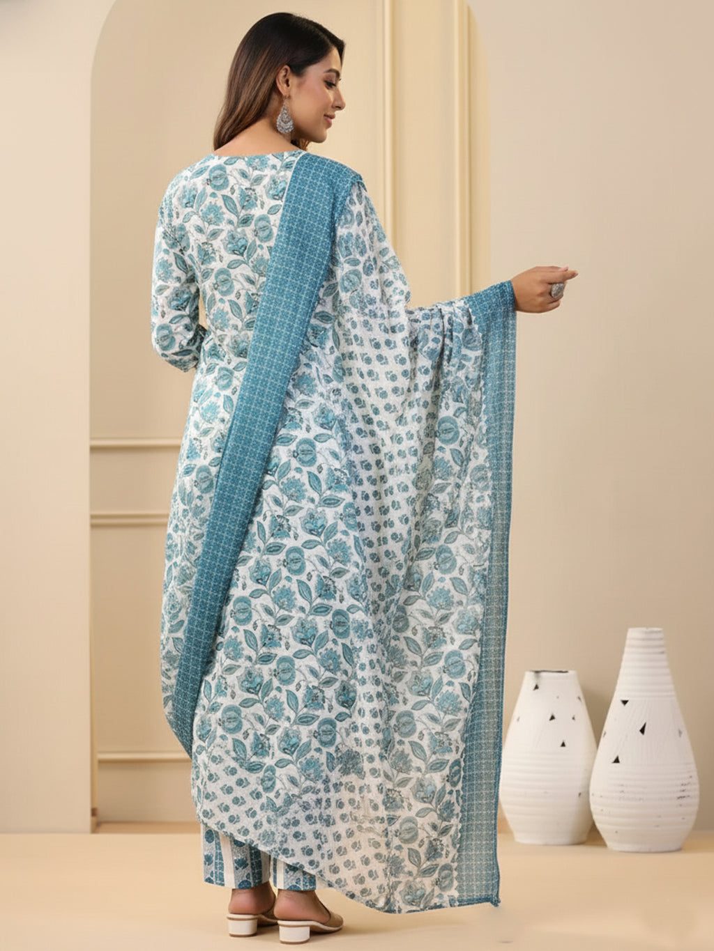 Fully Stiched Rayon Printed Kurti Pant Dupatta