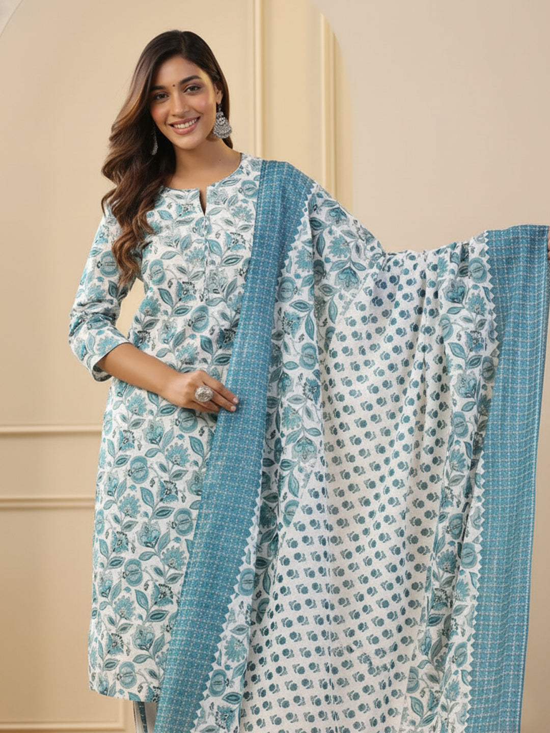 Fully Stiched Rayon Printed Kurti Pant Dupatta