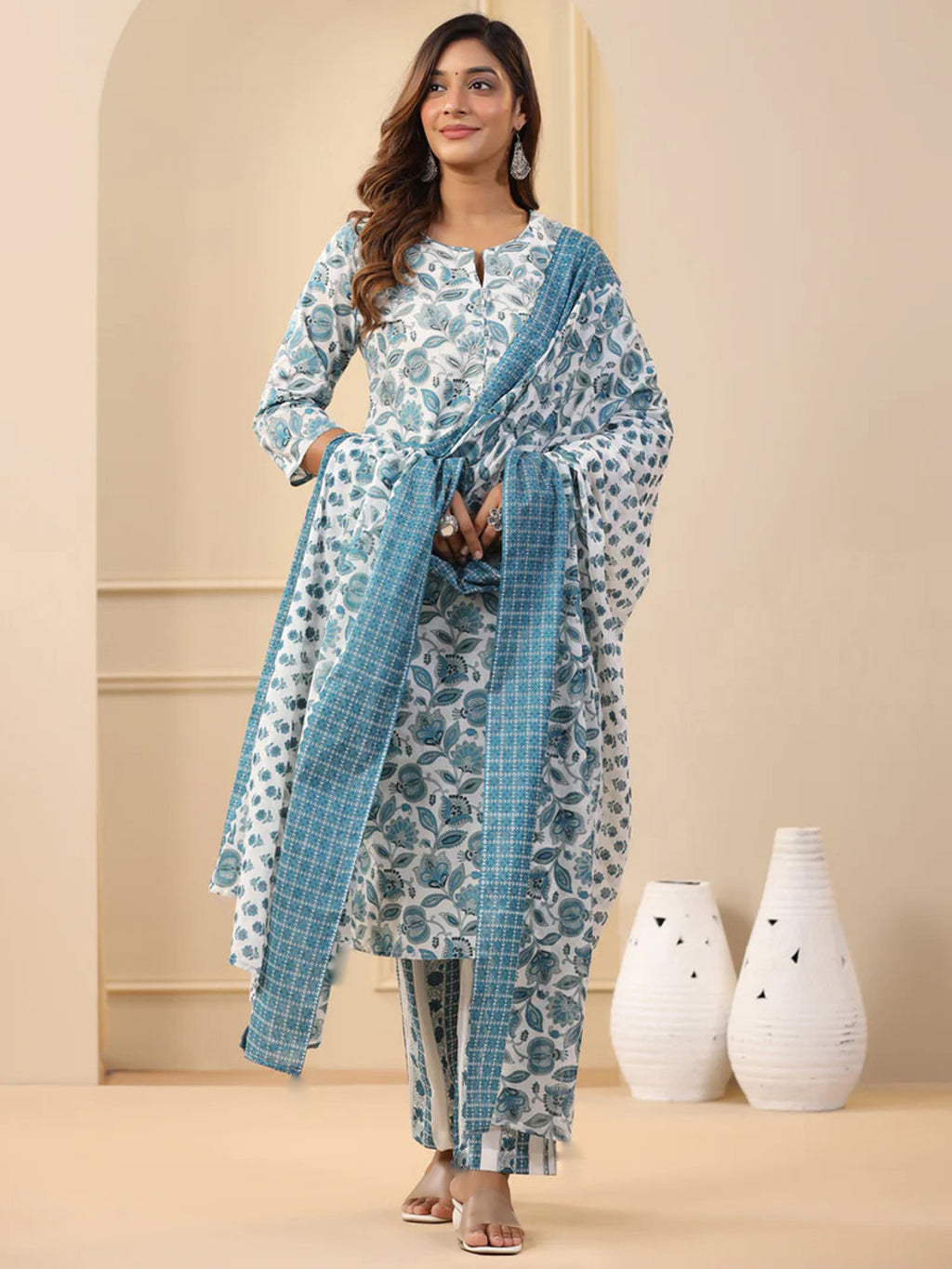 Fully Stiched Rayon Printed Kurti Pant Dupatta