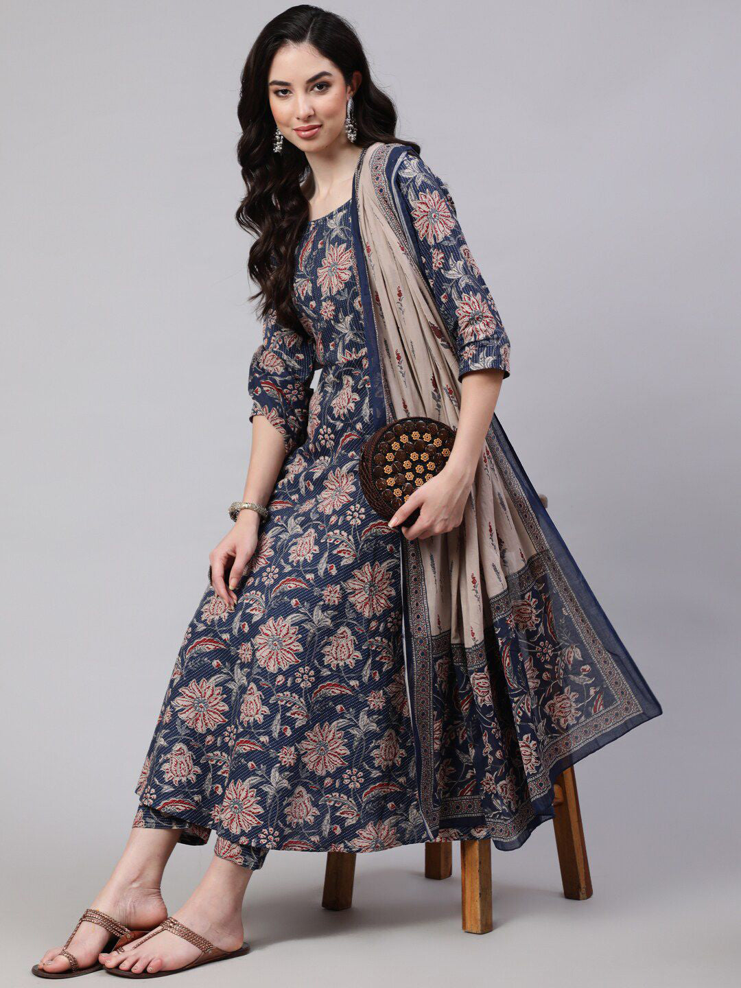 Fully Stiched Rayon Printed Kurti Pant Dupatta