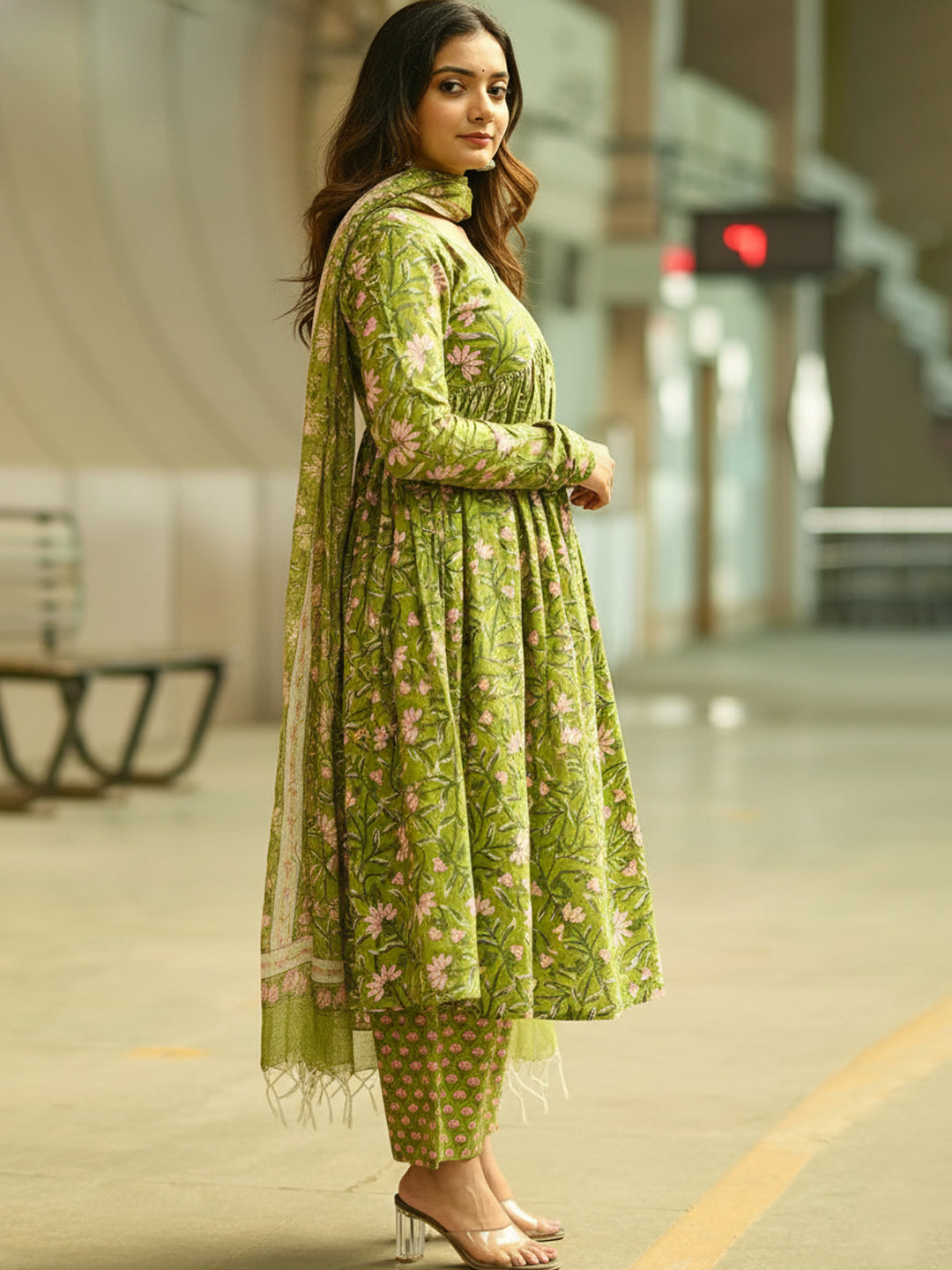 Fully Stiched Rayon Printed Kurti Pant Dupatta