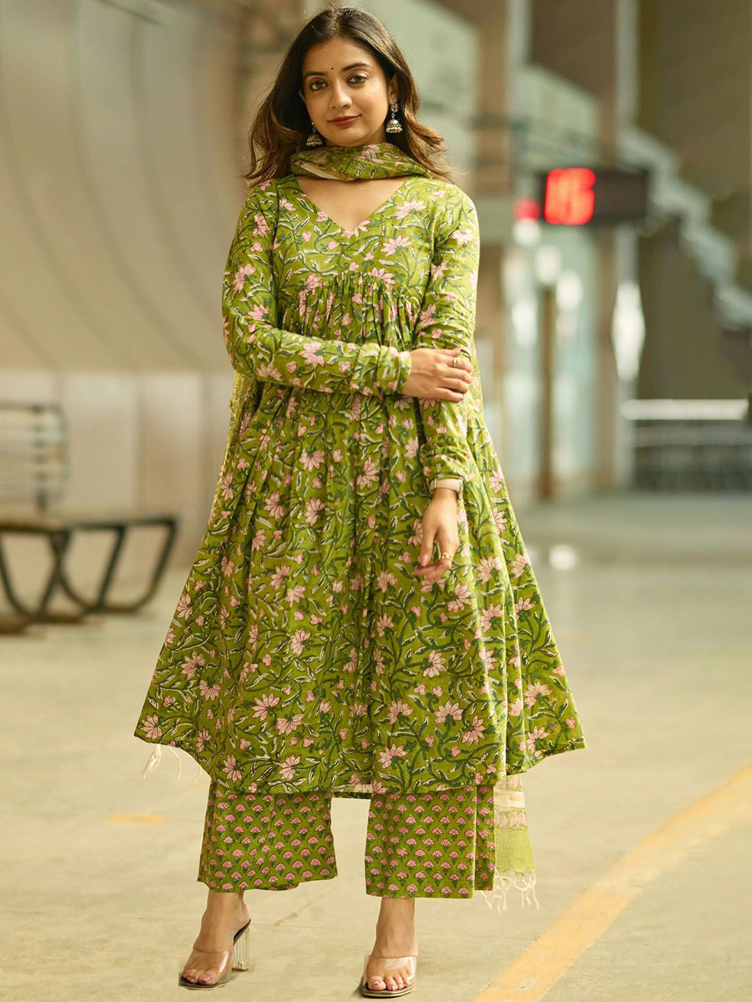 Fully Stiched Rayon Printed Kurti Pant Dupatta