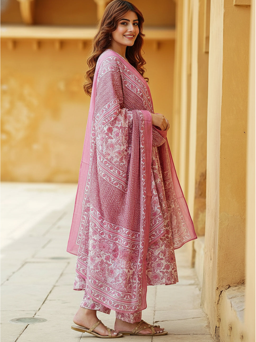 Fully Stiched Rayon Printed Kurti Pant Dupatta