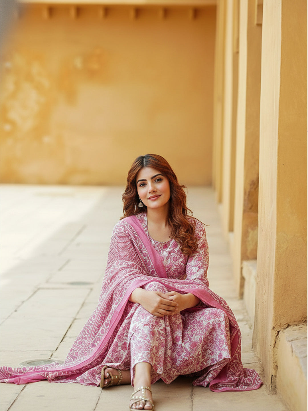 Fully Stiched Rayon Printed Kurti Pant Dupatta