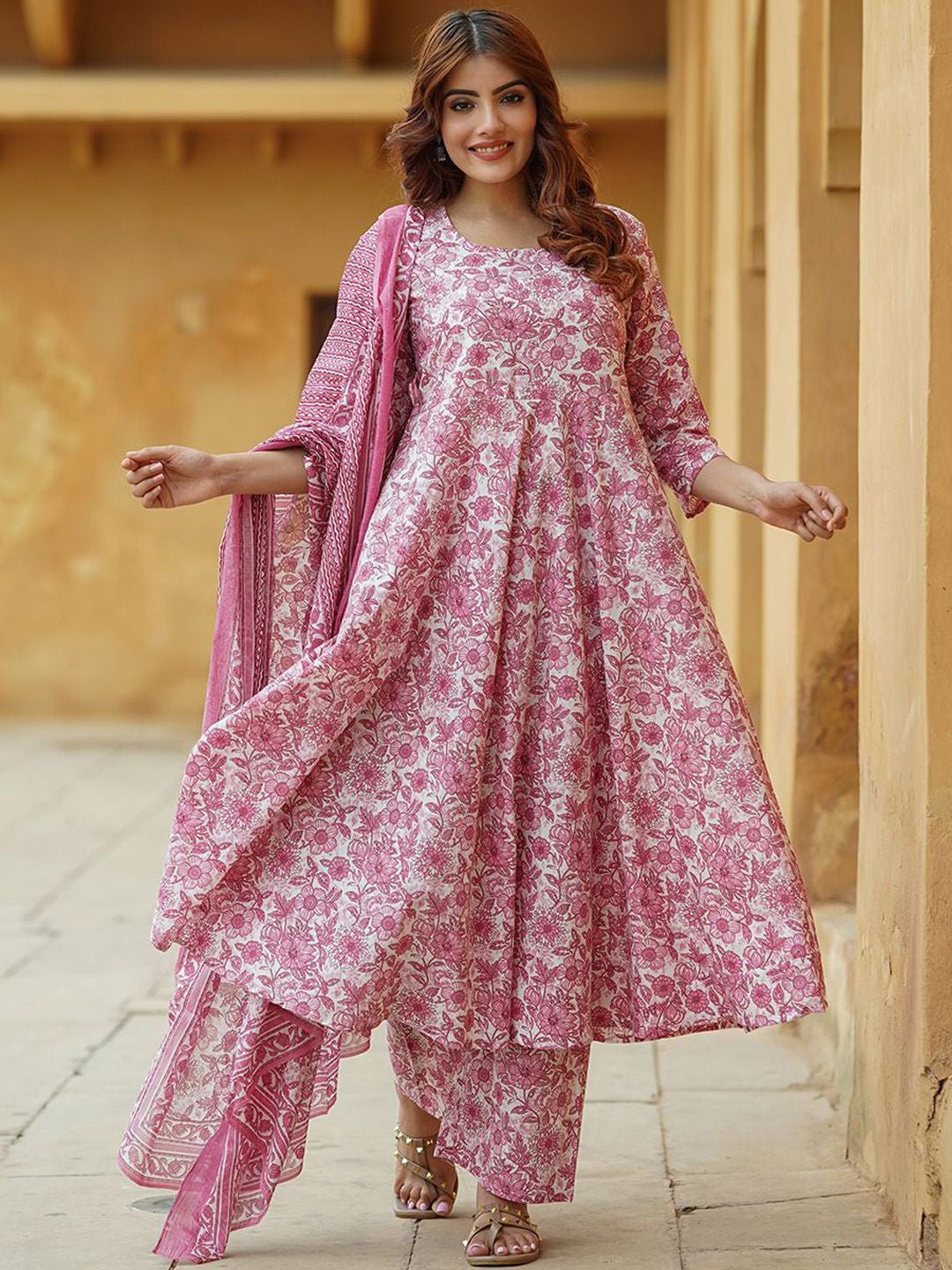 Fully Stiched Rayon Printed Kurti Pant Dupatta