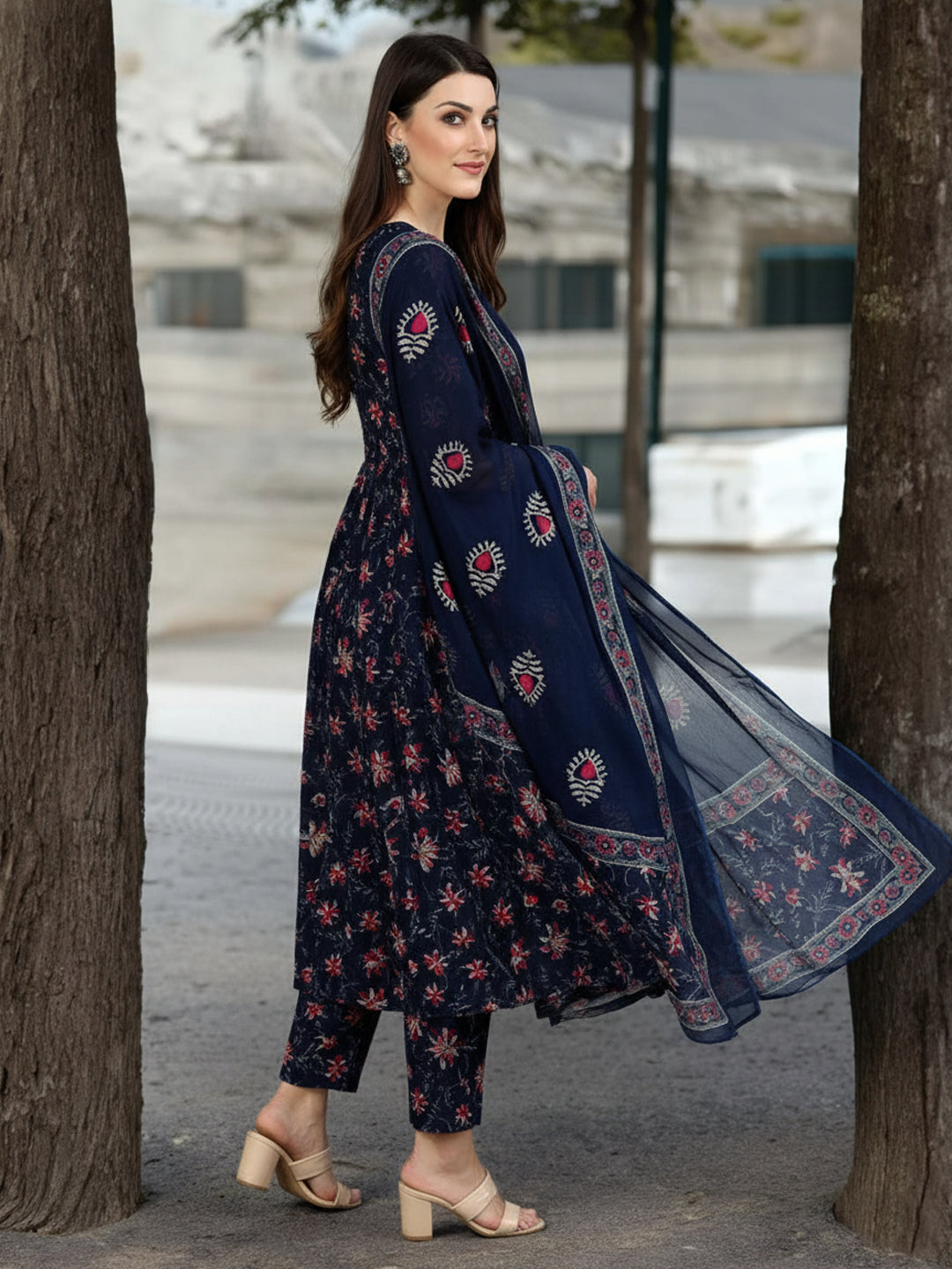 Fully Stiched Rayon Printed Kurti Pant Dupatta