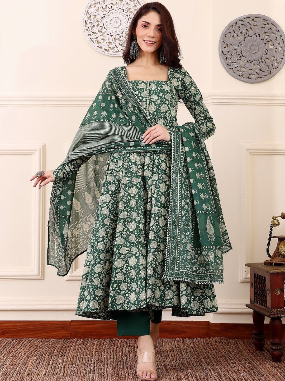 Fully Stiched Rayon Printed Kurti Pant Dupatta